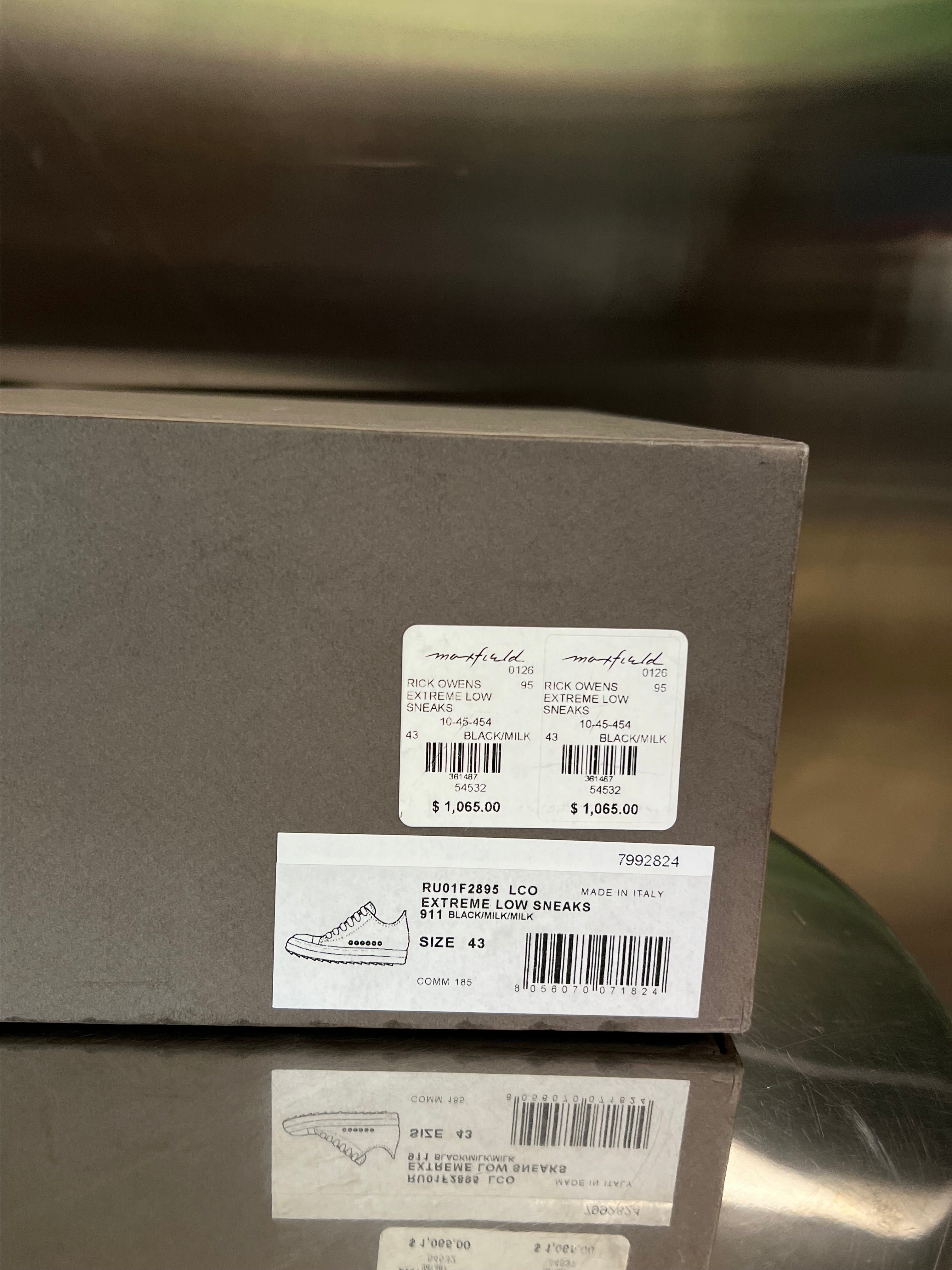 Rick Owens Temple Extreme Low Top Sneakers