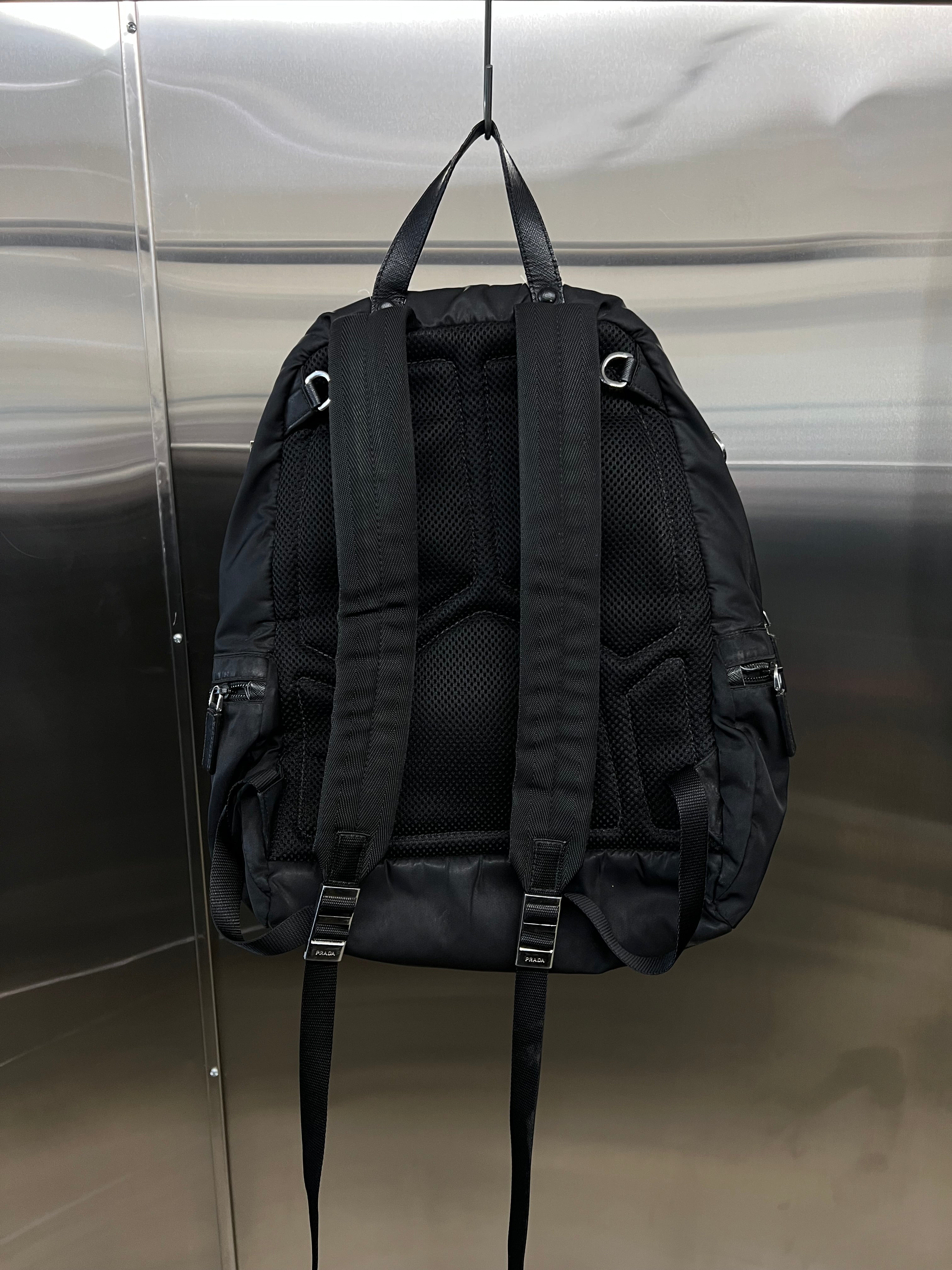 Prada Re-Nylon and Saffiano leather backpack