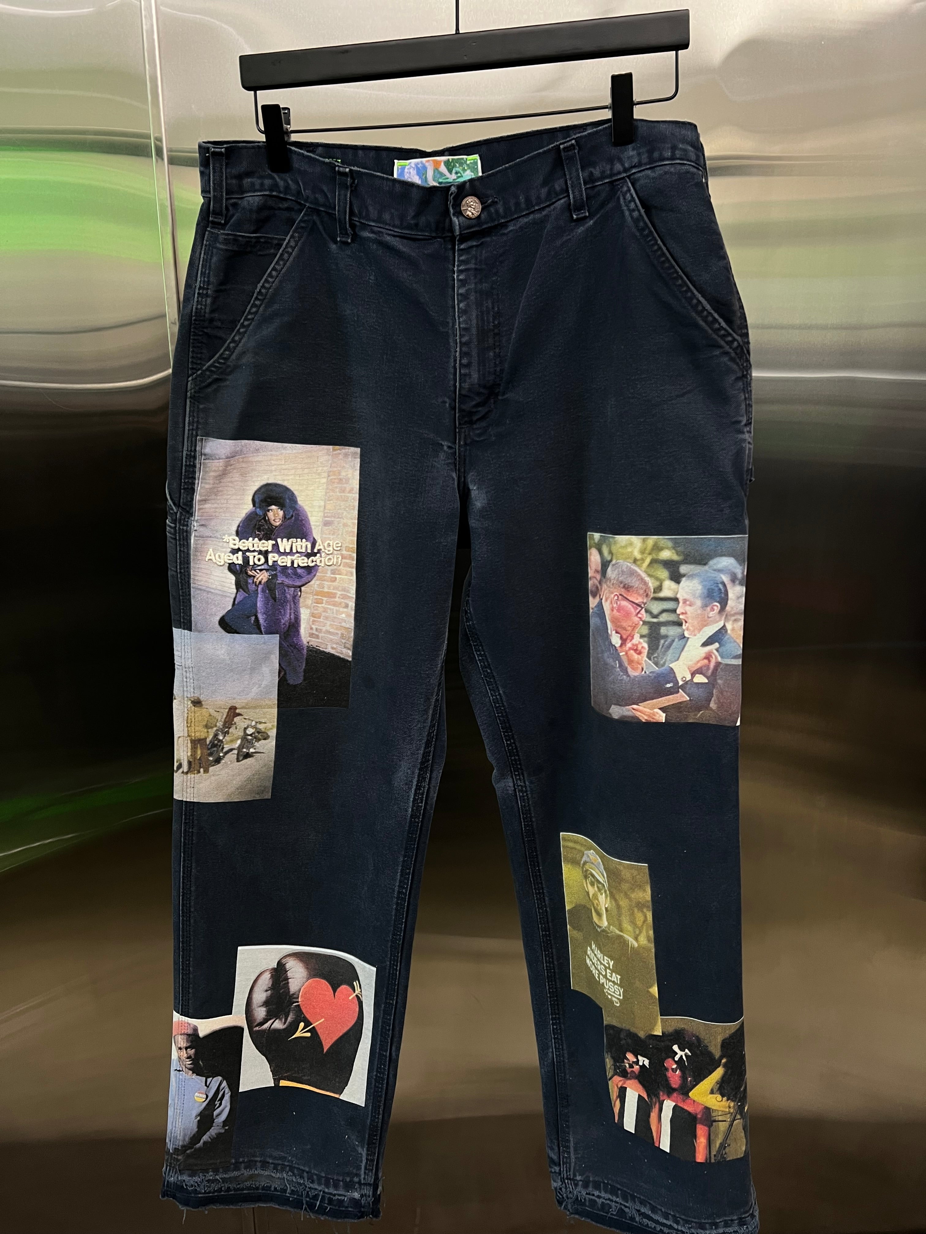 Better With Age Patchwork Carpenter Logo Jeans
