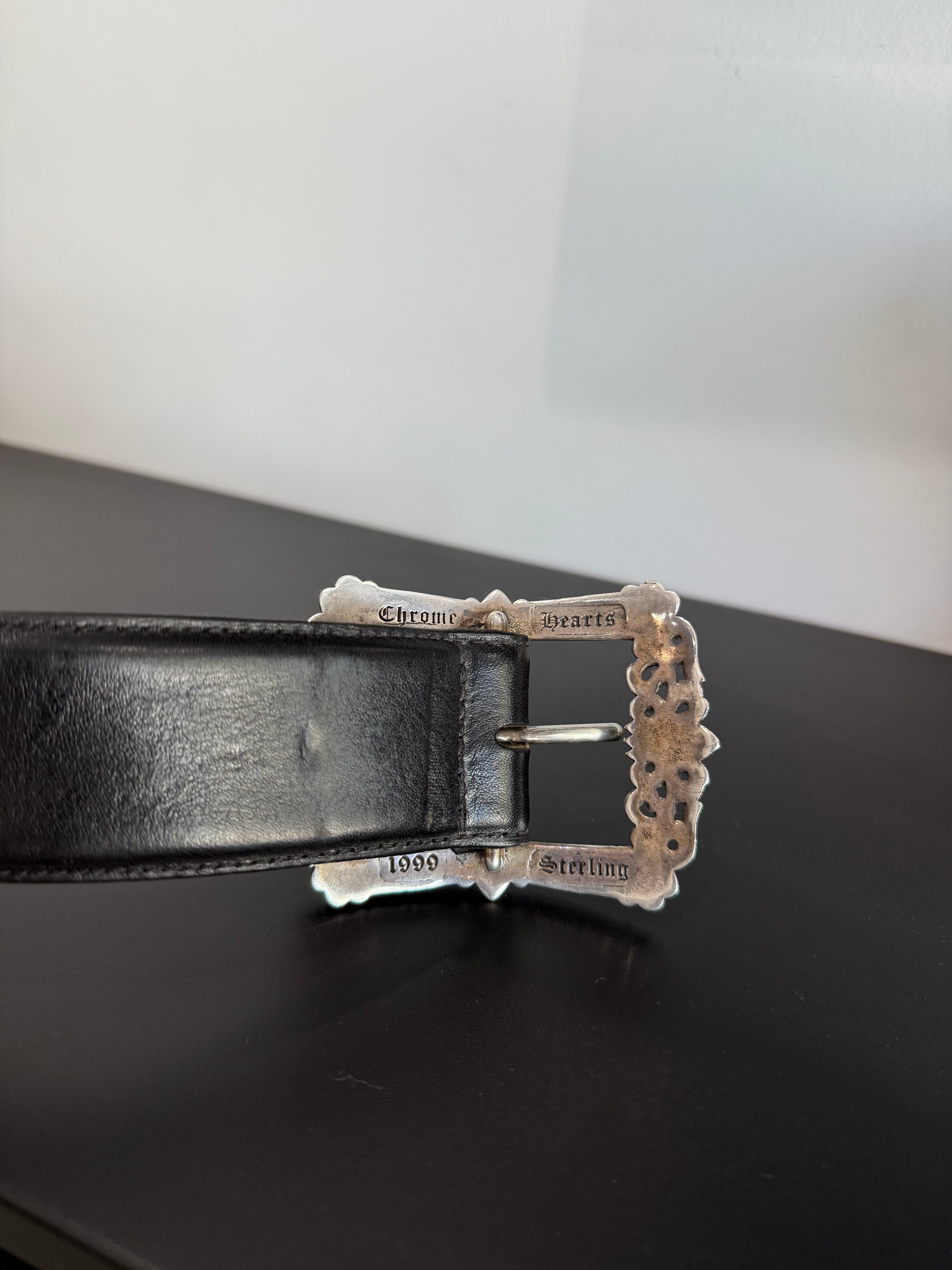 Chrome hearts OTJ Filigree Leather Belt