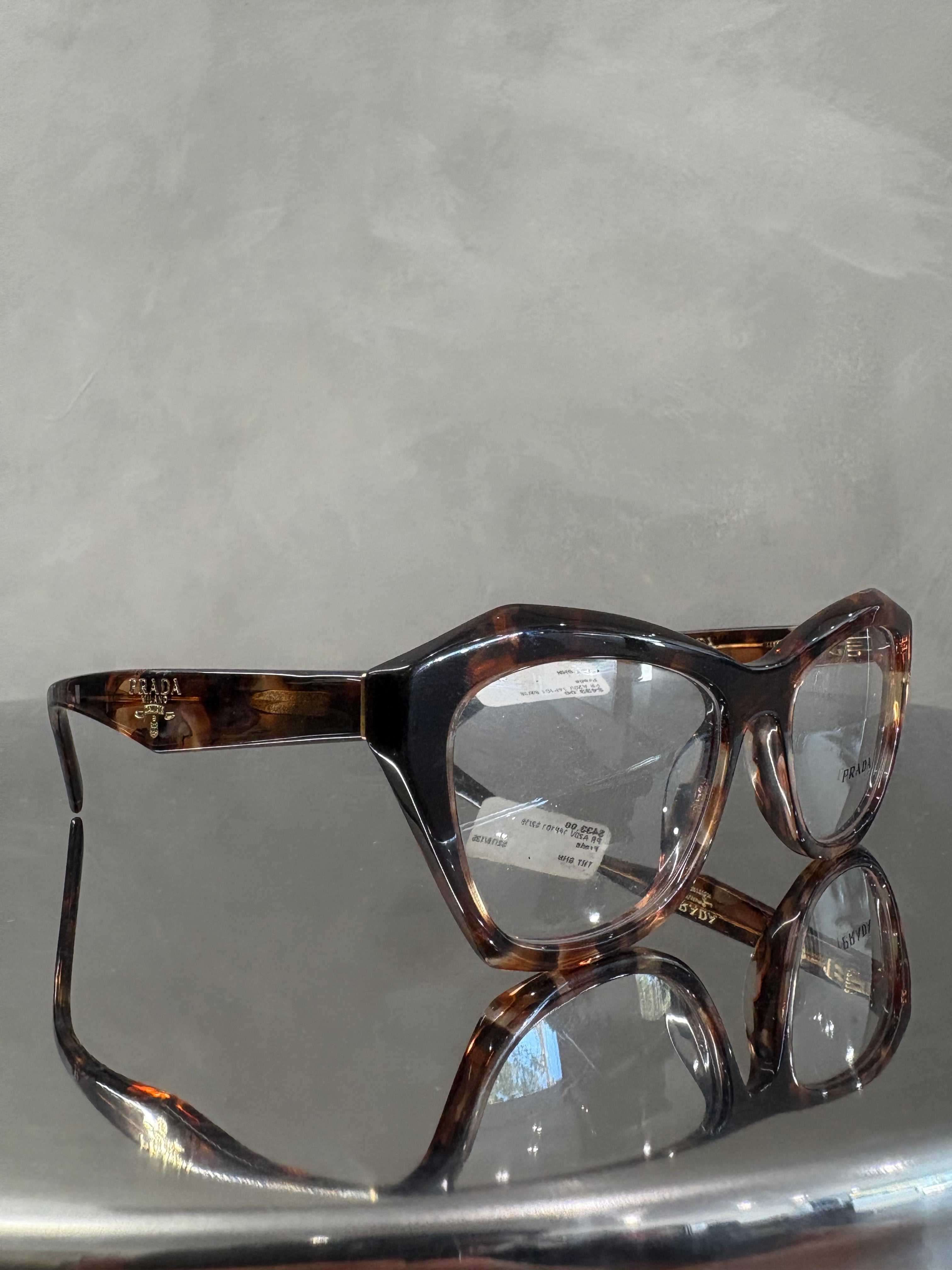 Prada Tortoiseshell geometric frame glasses