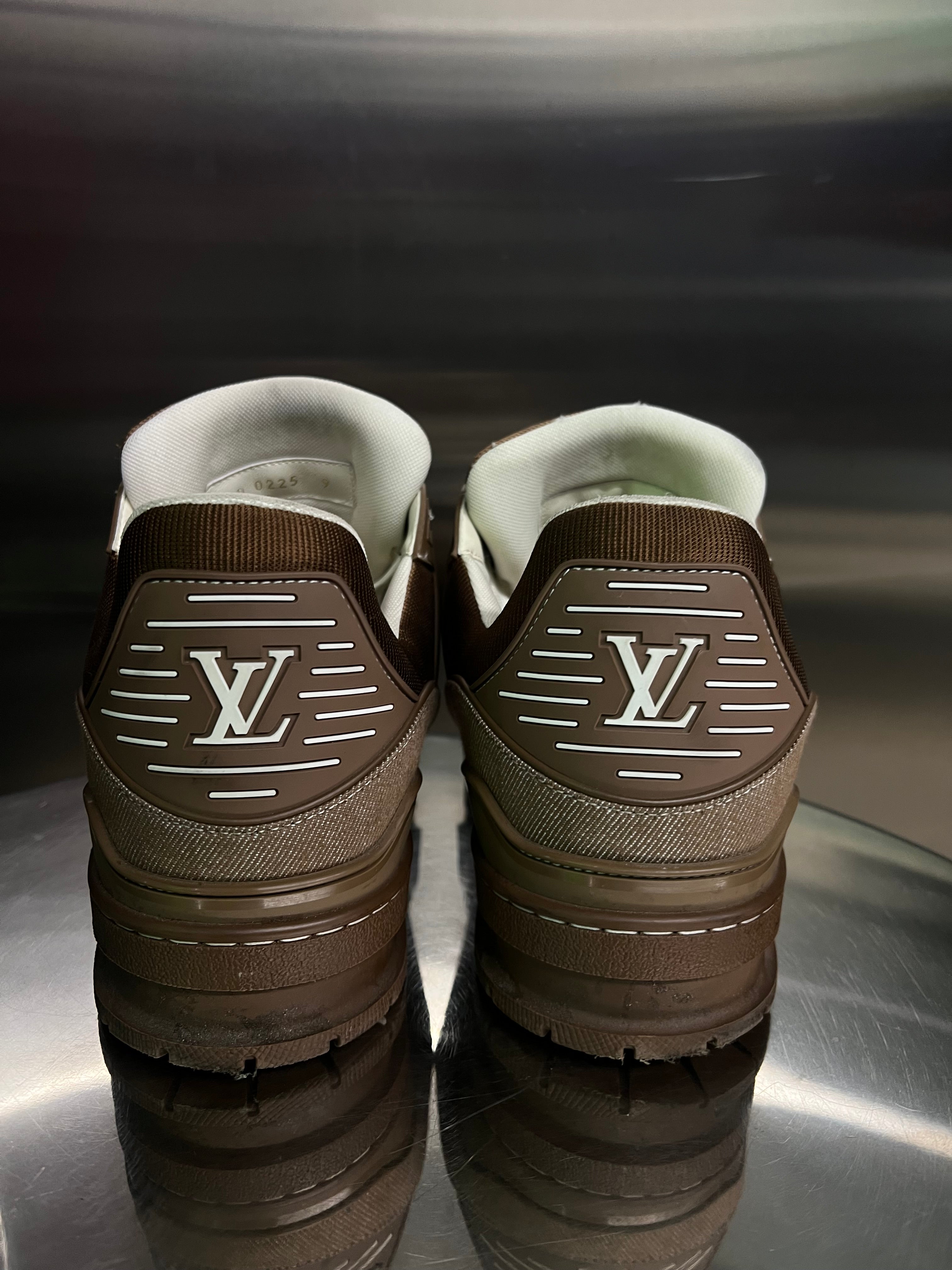 Louis Vuitton Trainer Sneakers “Brown Denim Monogram”
