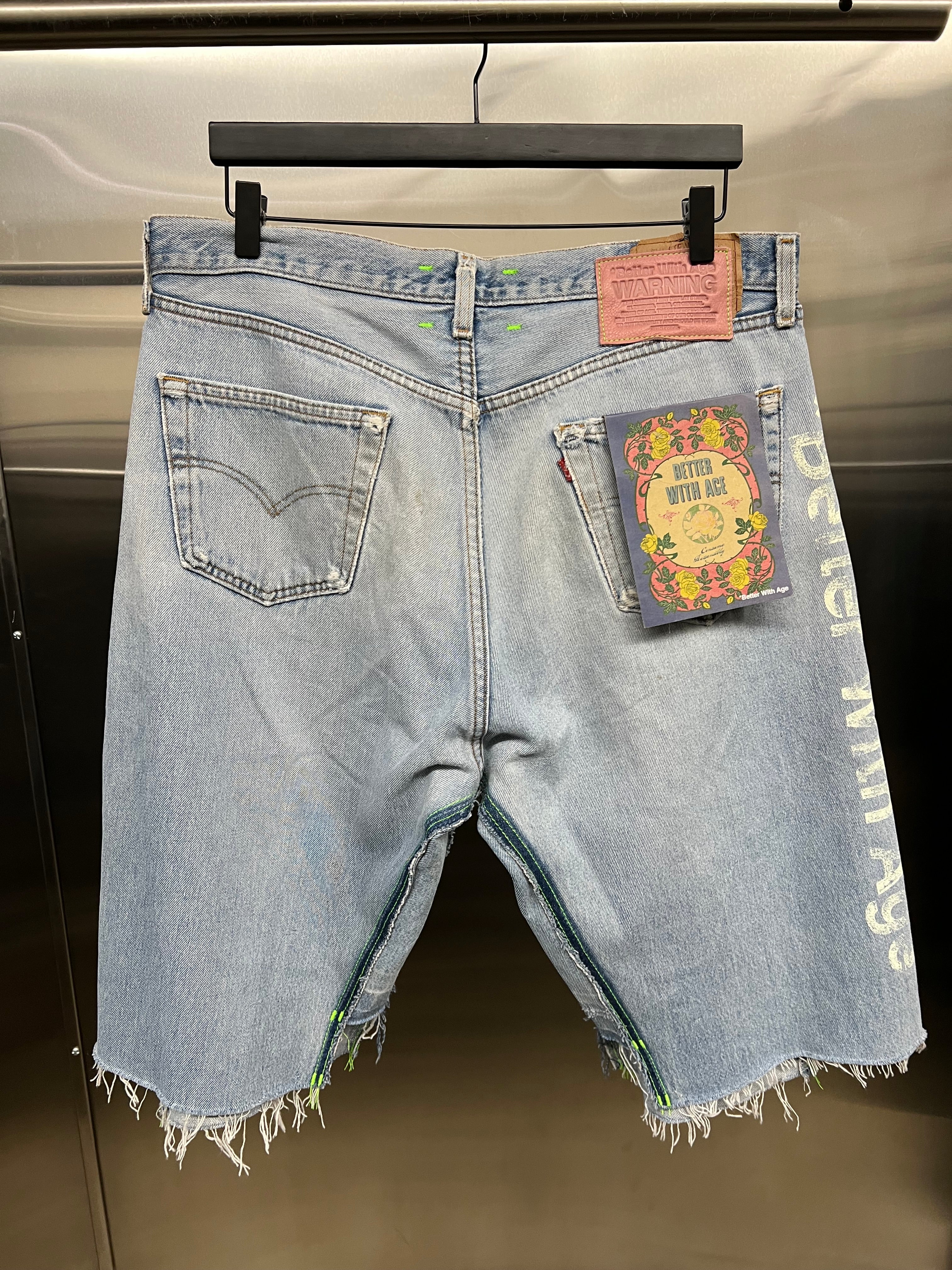 Better with Age Monroe Triple-Wide Denim Repair Shorts