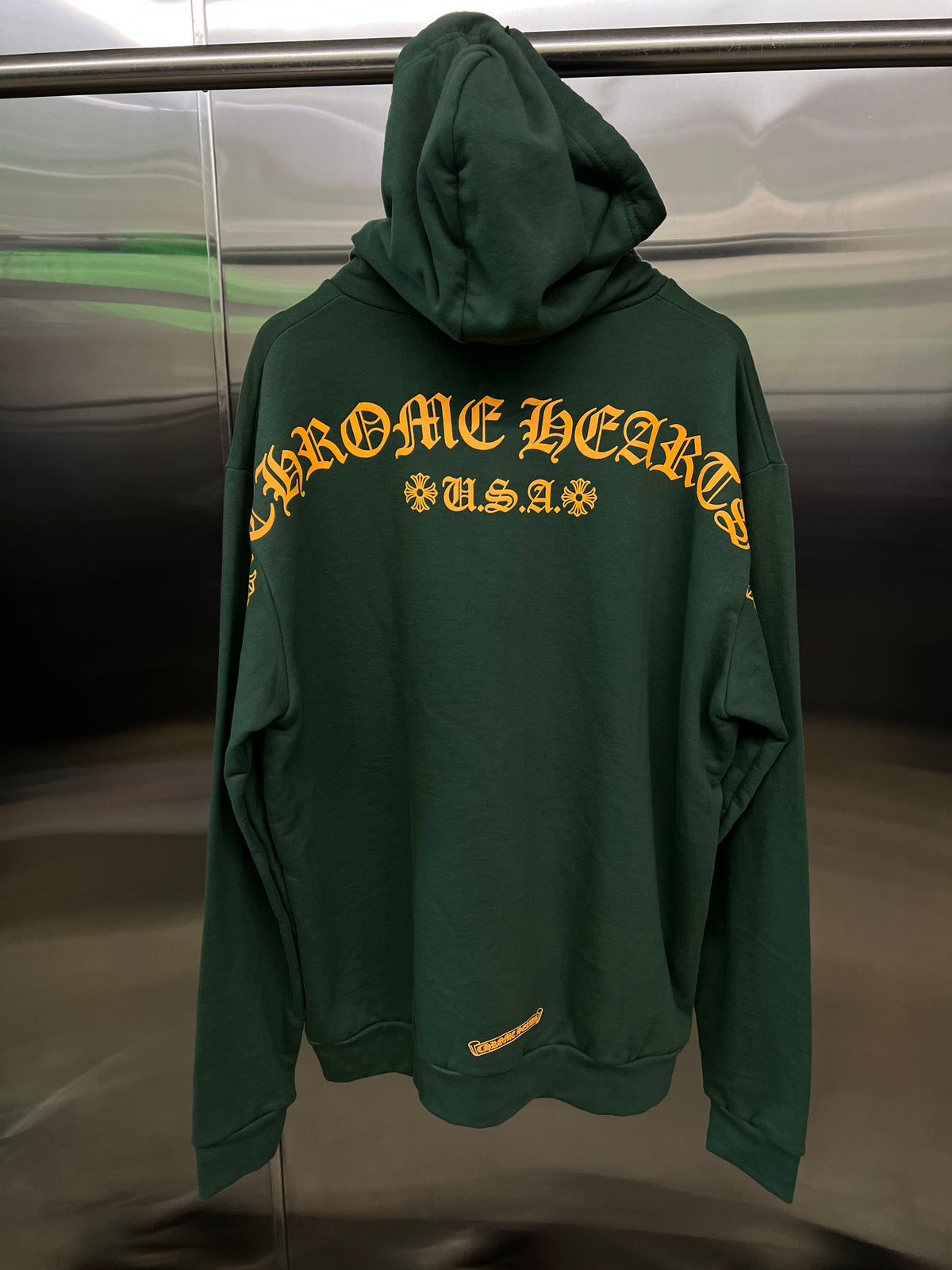Chrome Hearts Green T bar logo hoodie