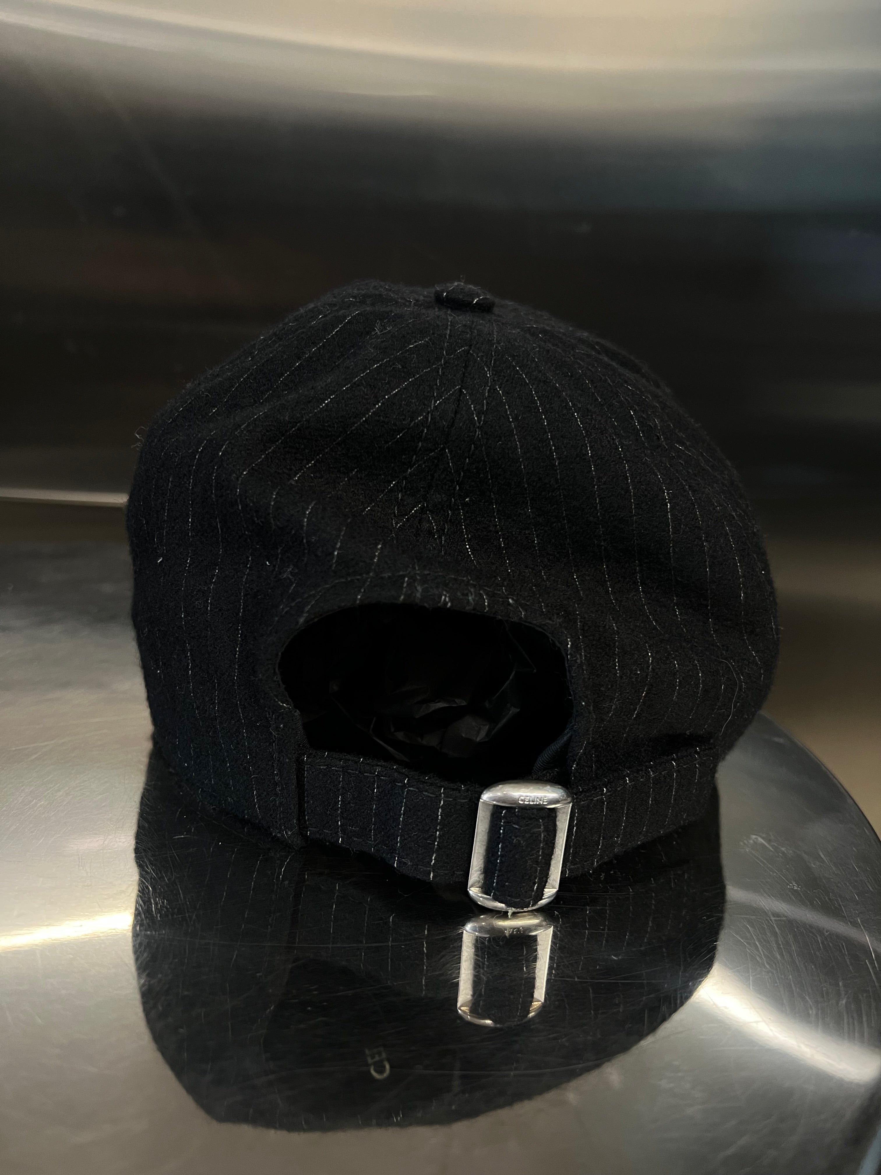 Celine Pinstriped logo baseball cap