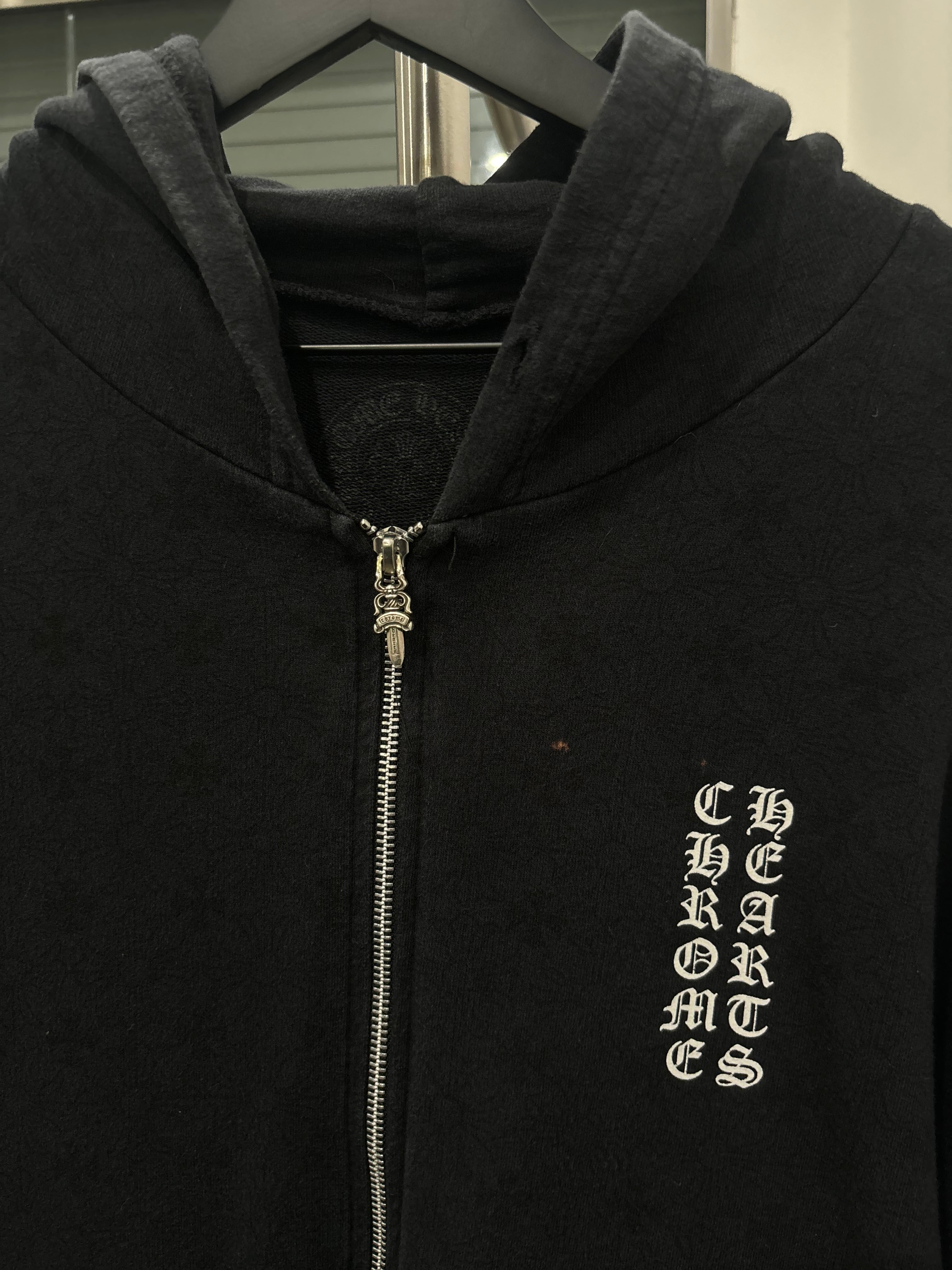 Chrome hearts plus cross all over/horseshoe zip up hoodie (Sz M)