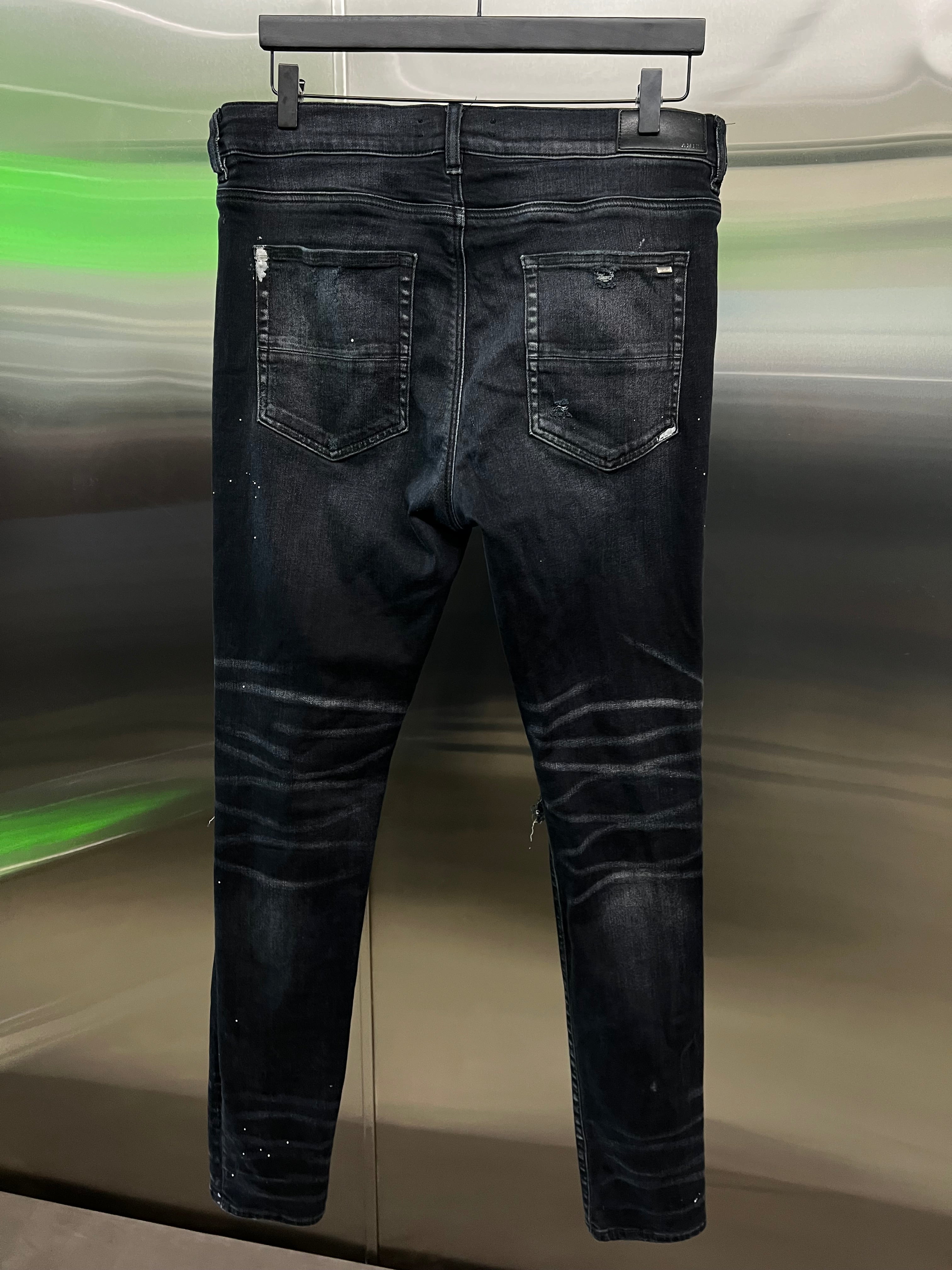 Amiri Mx 1 Plaid Patch jeans