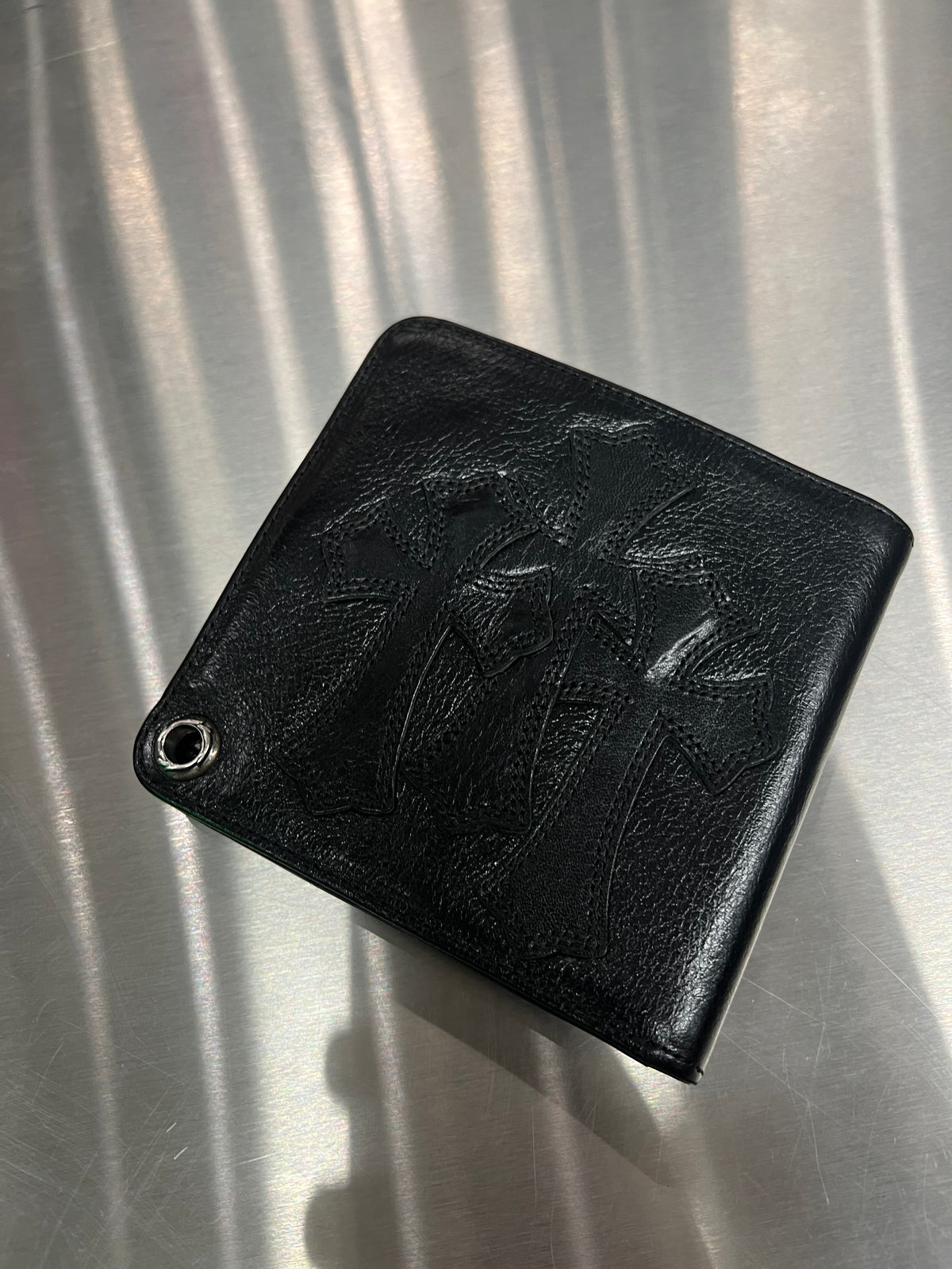 Chrome Hearts Cemetery Cross snap bi-fold wallet