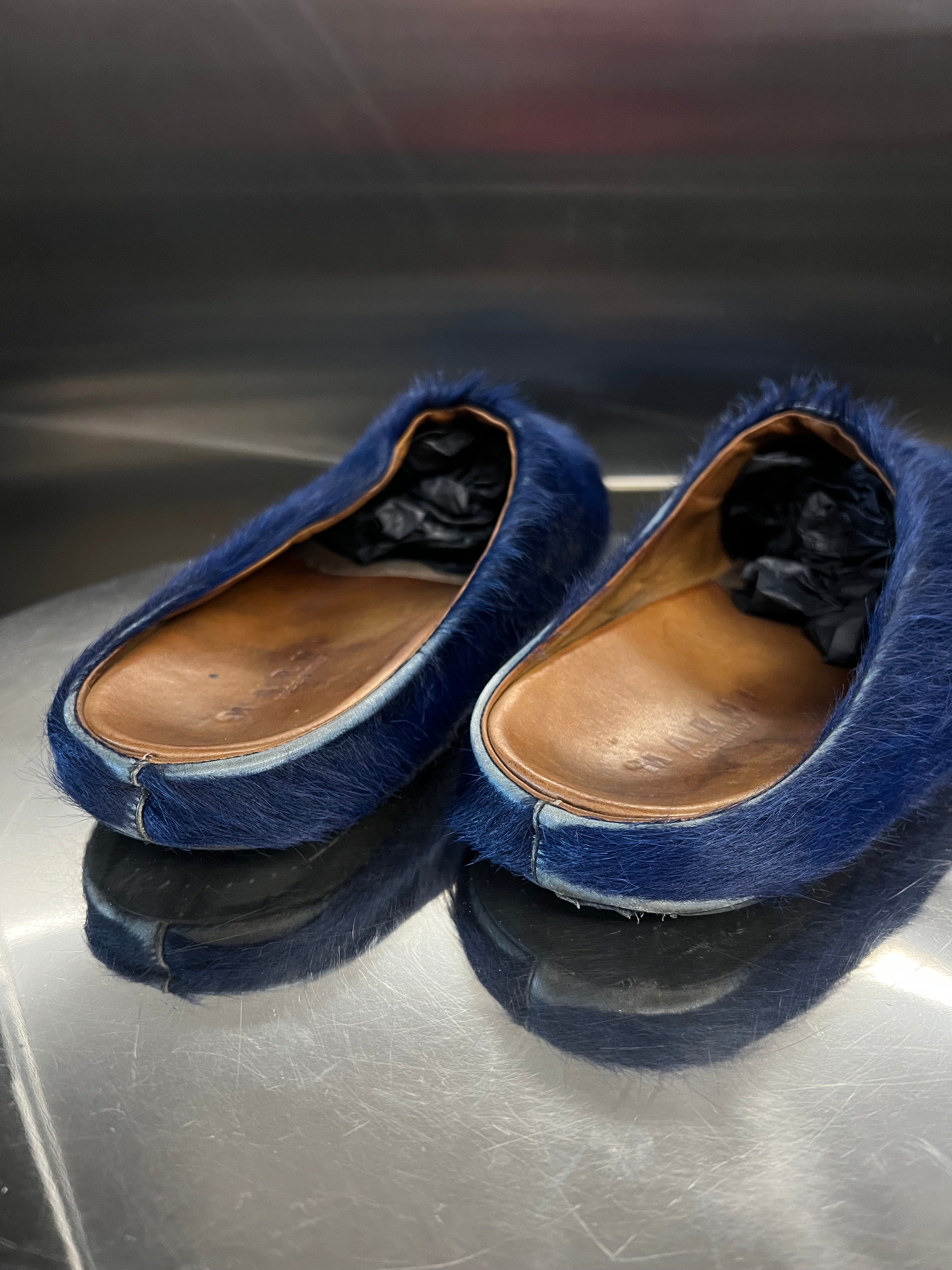 Marni Dark blue Calfskin Fussbet sabot slides