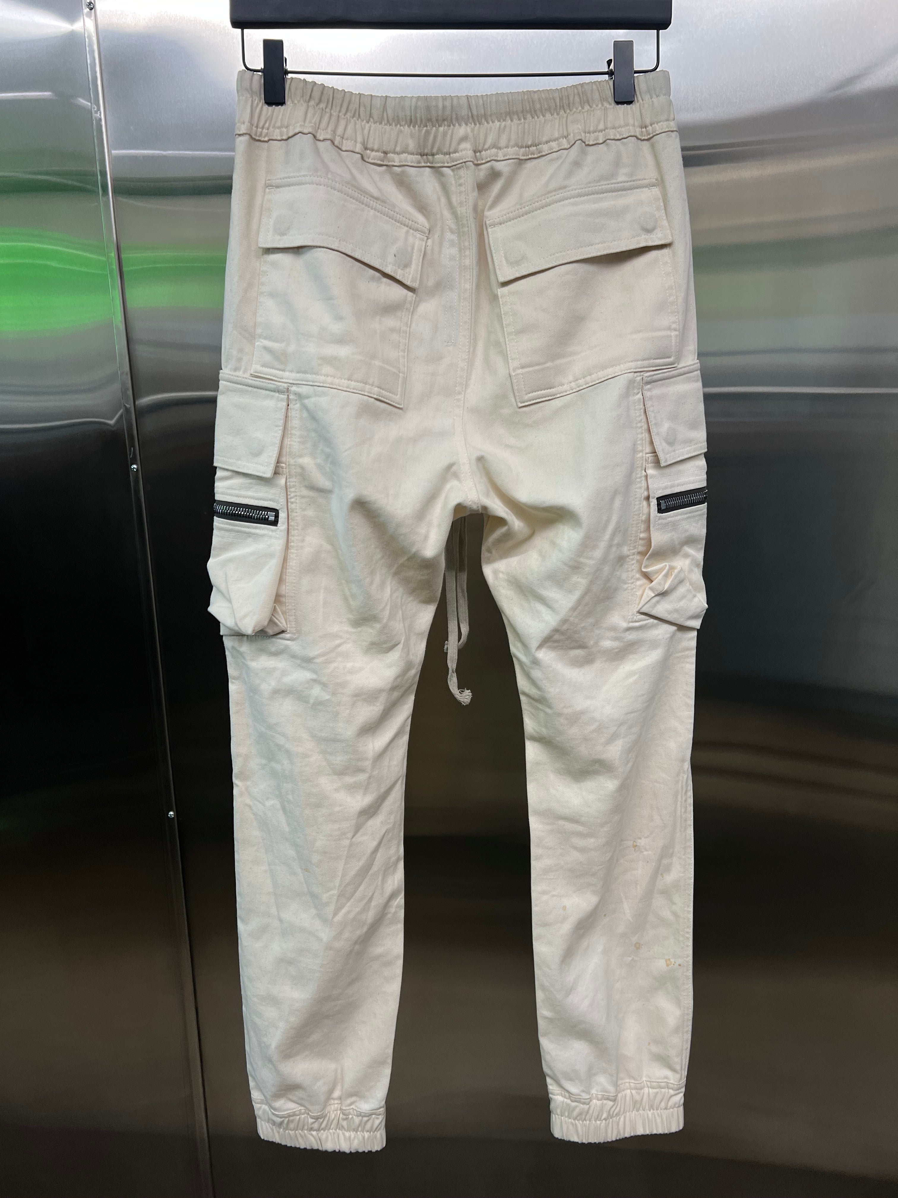Rick Owens Mastodon white cargo pants