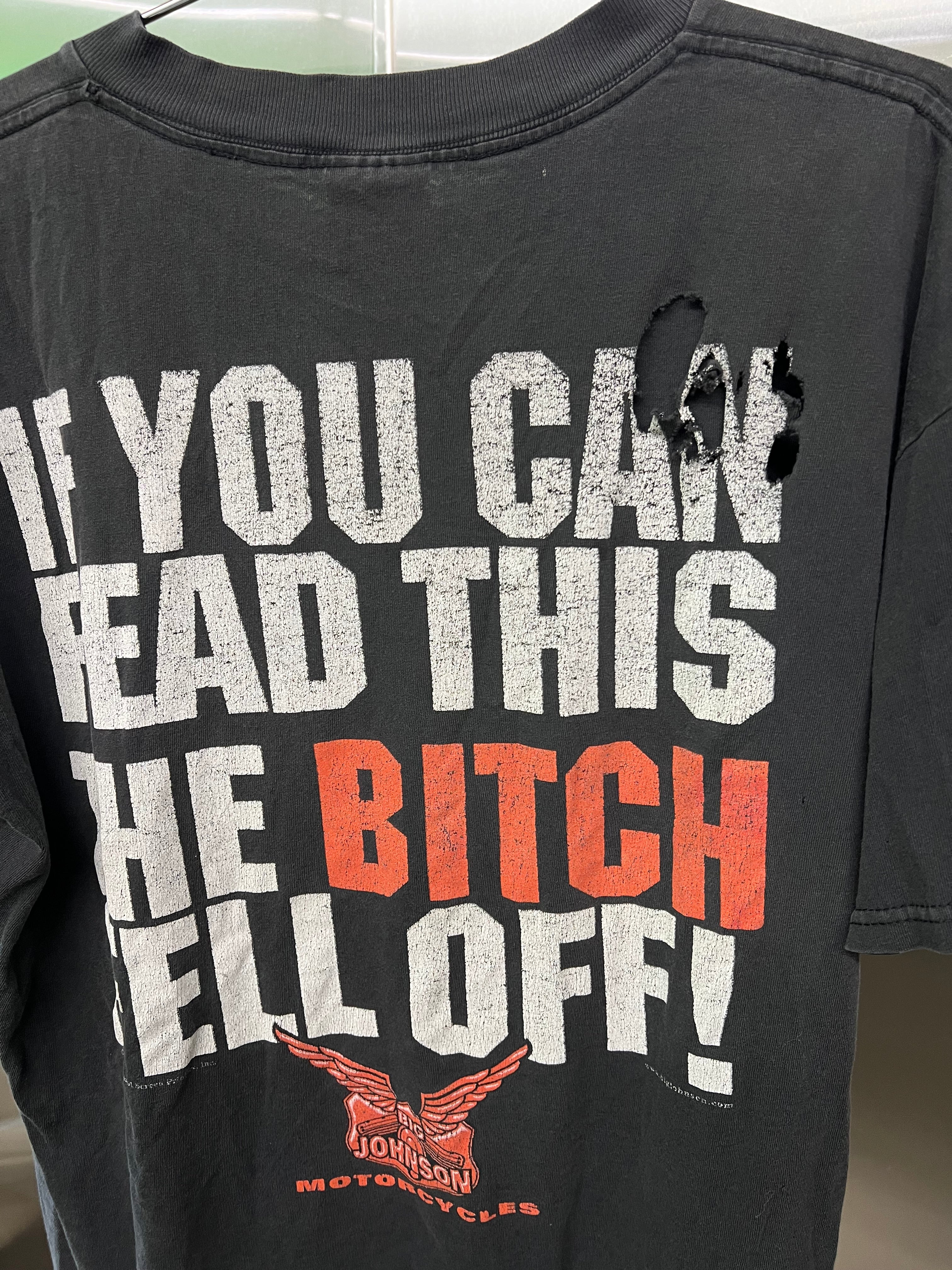 Johnson Motorcycles 98 “She fell off” Vintage tee