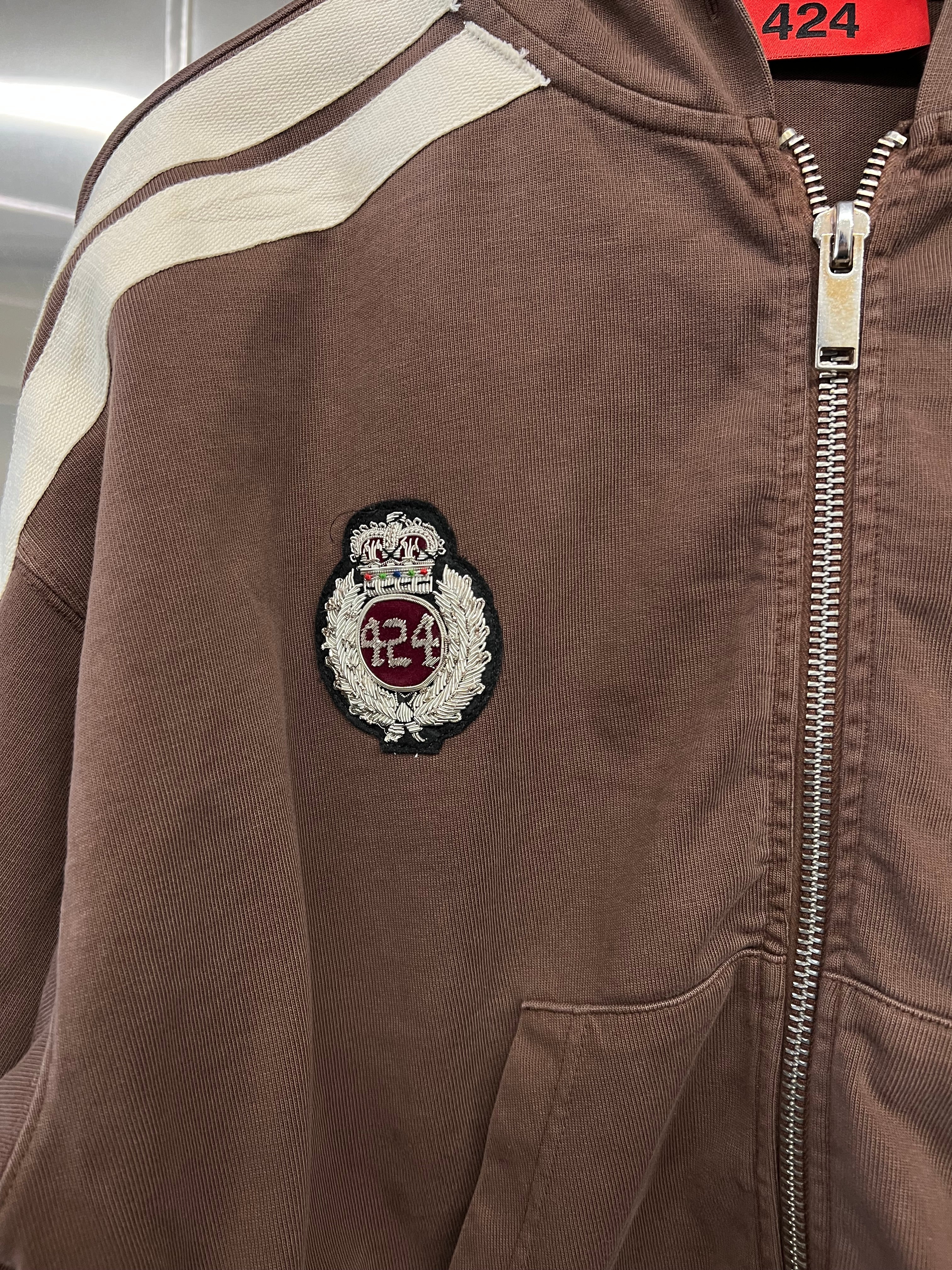 424 Crest Zip up Brushed Fleece hoodie