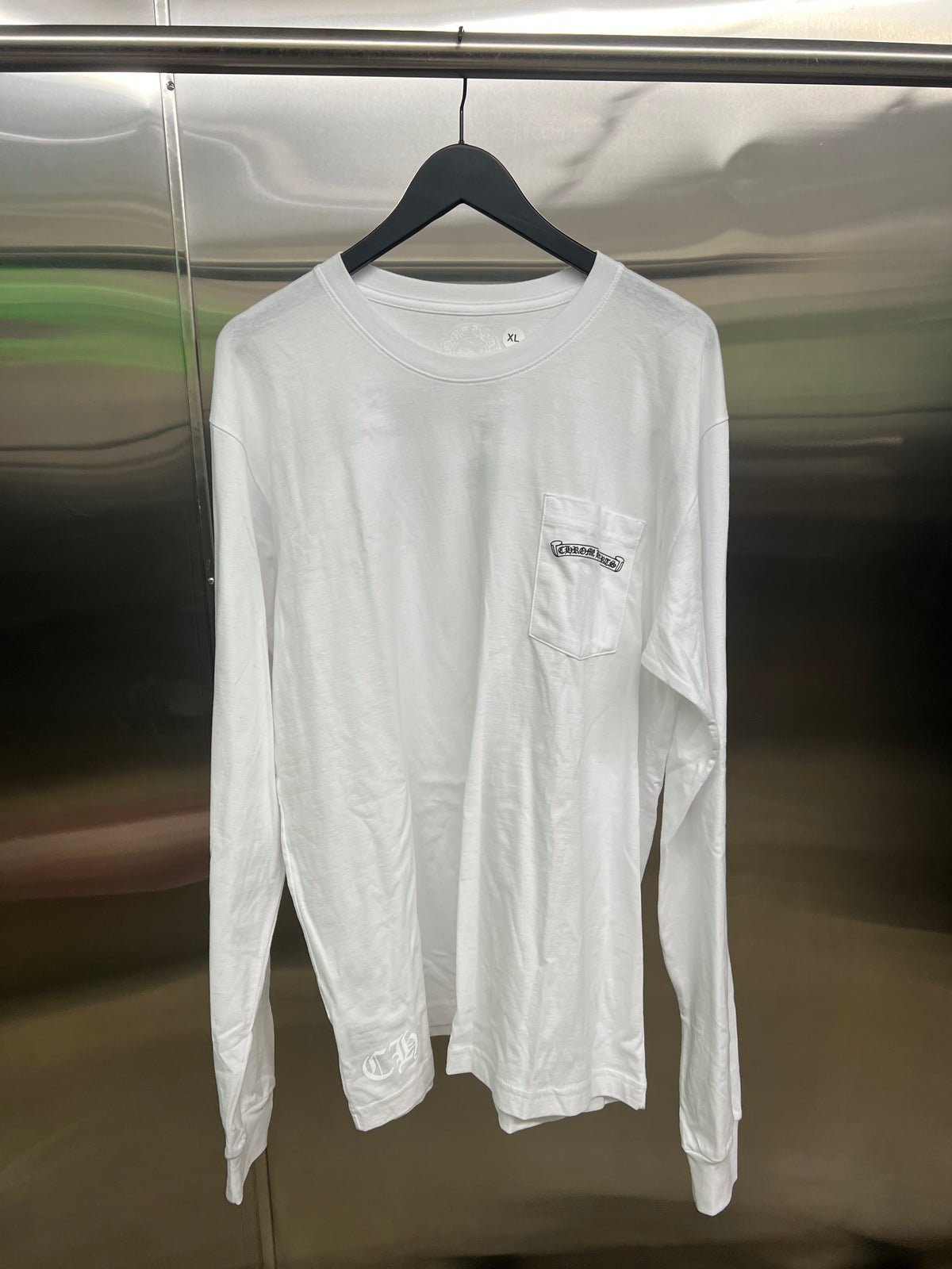 Chrome Hearts white & black Scroll logo long sleeve t-shirt