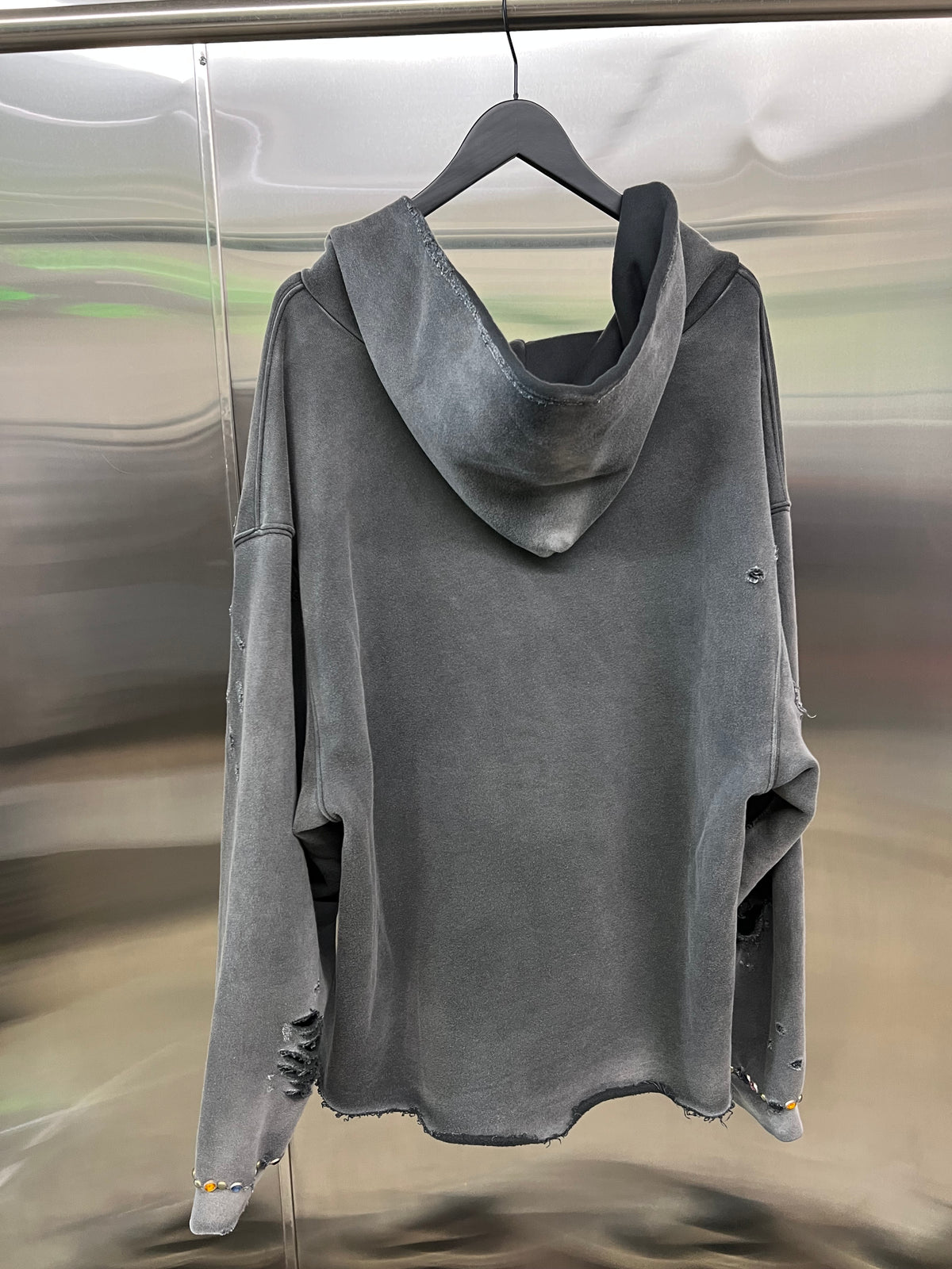 Satoshi Nakamoto Destructo washed black hoodie