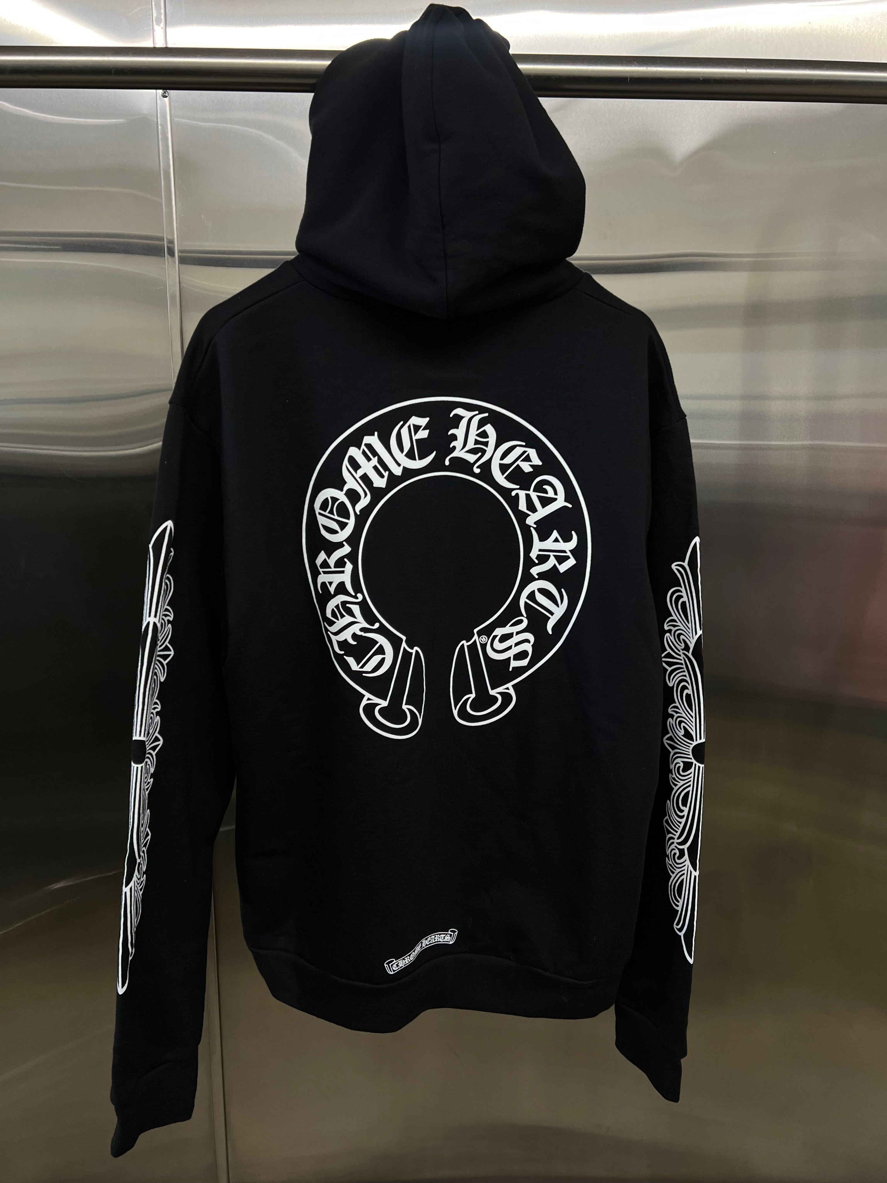 Chrome Hearts Horseshoe/Floral sleeve pullover hoodie