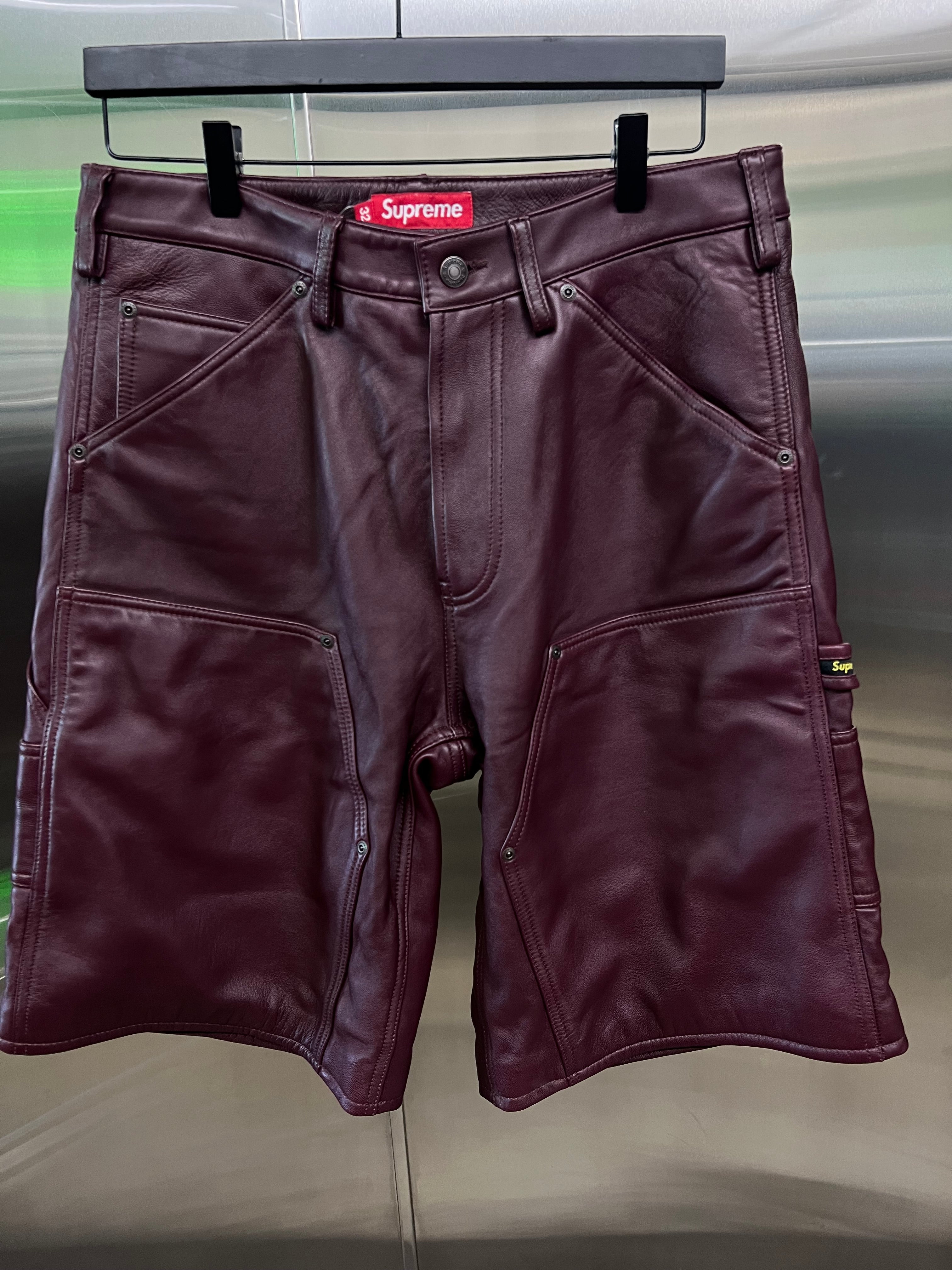 Supreme Leather Double Knee Painter Shorts