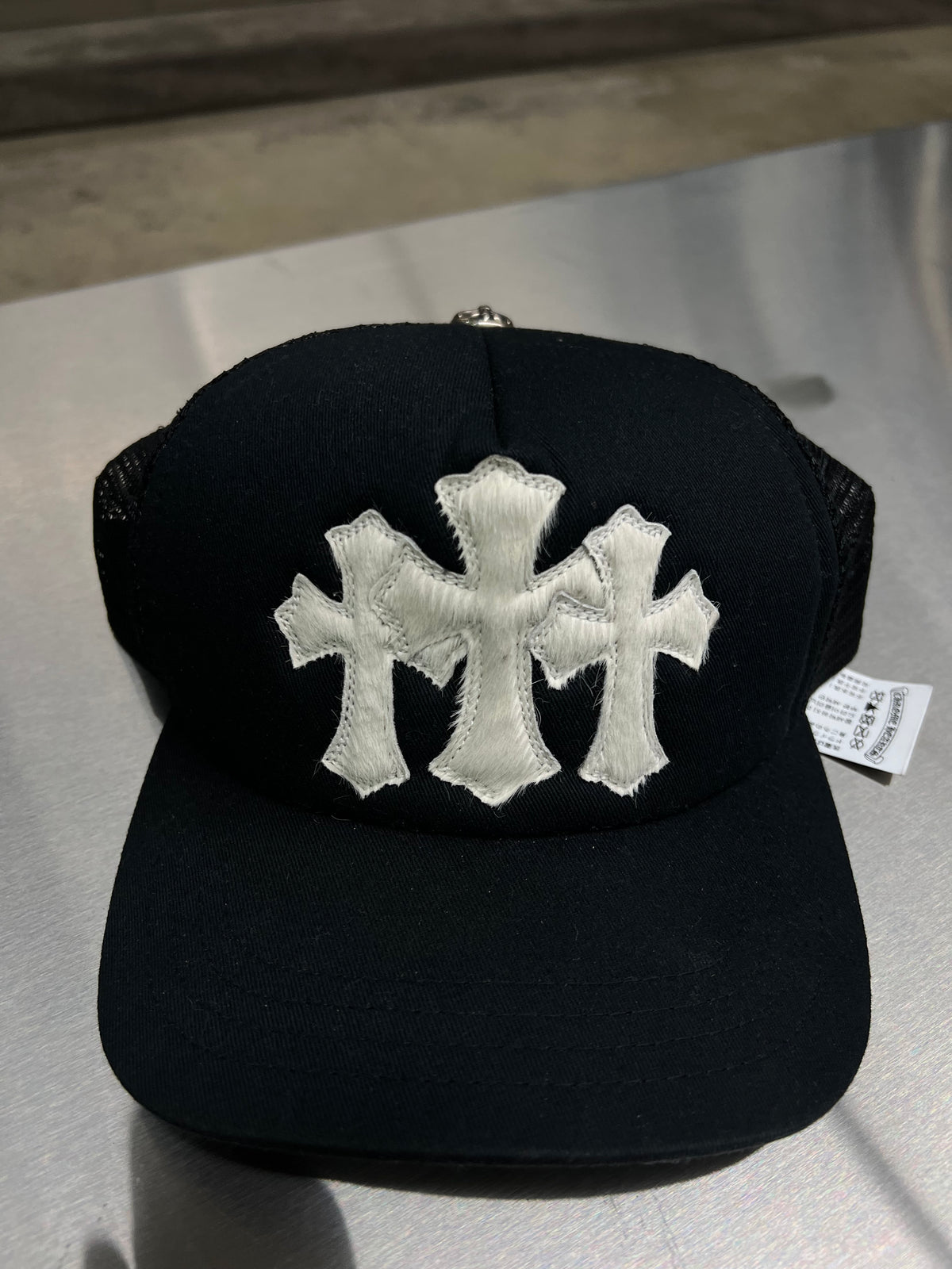 Chrome Hearts Cemetery white Pony Hair trucker hat