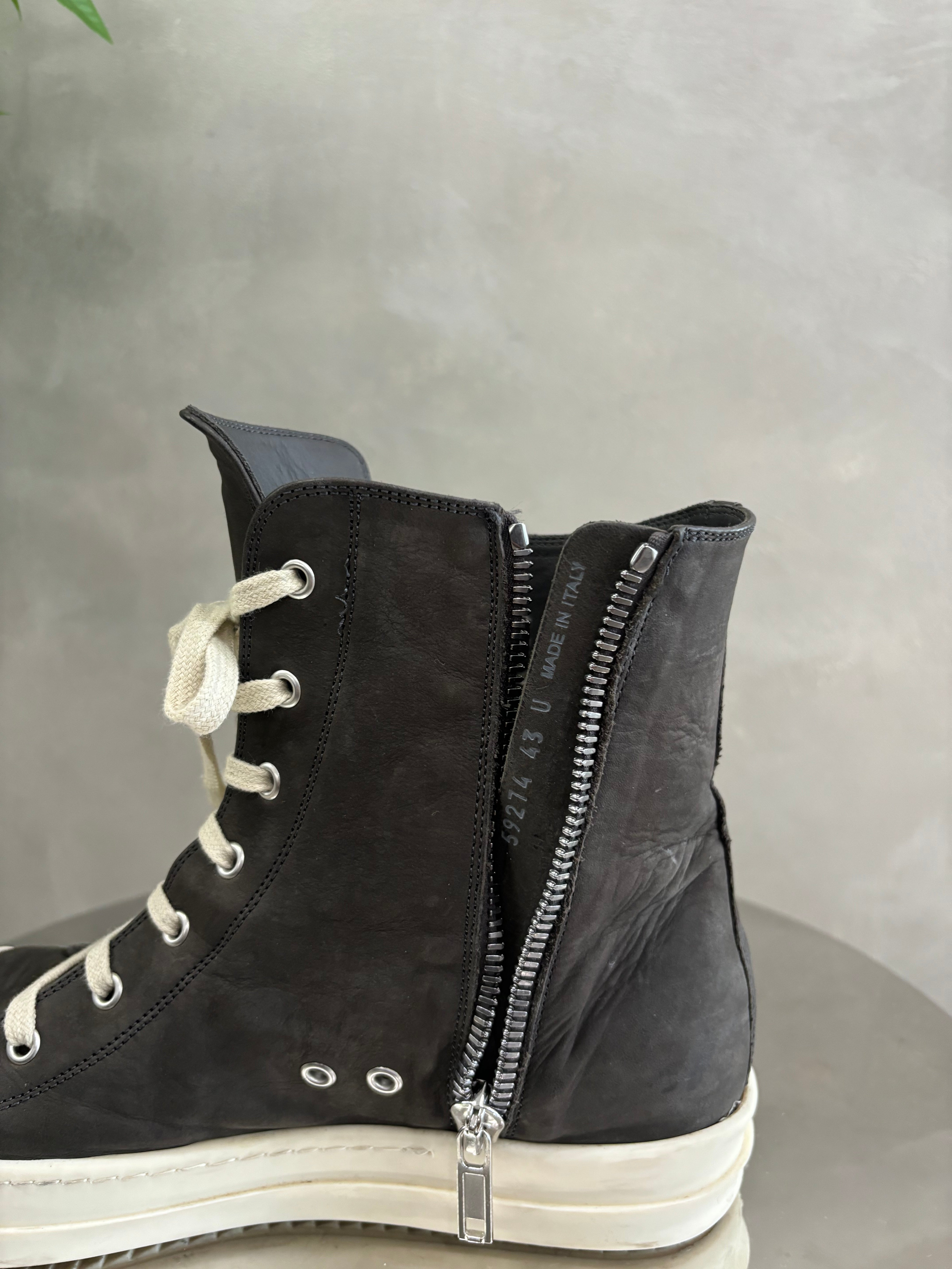 Rick Owens Nubuck hi top sneaker