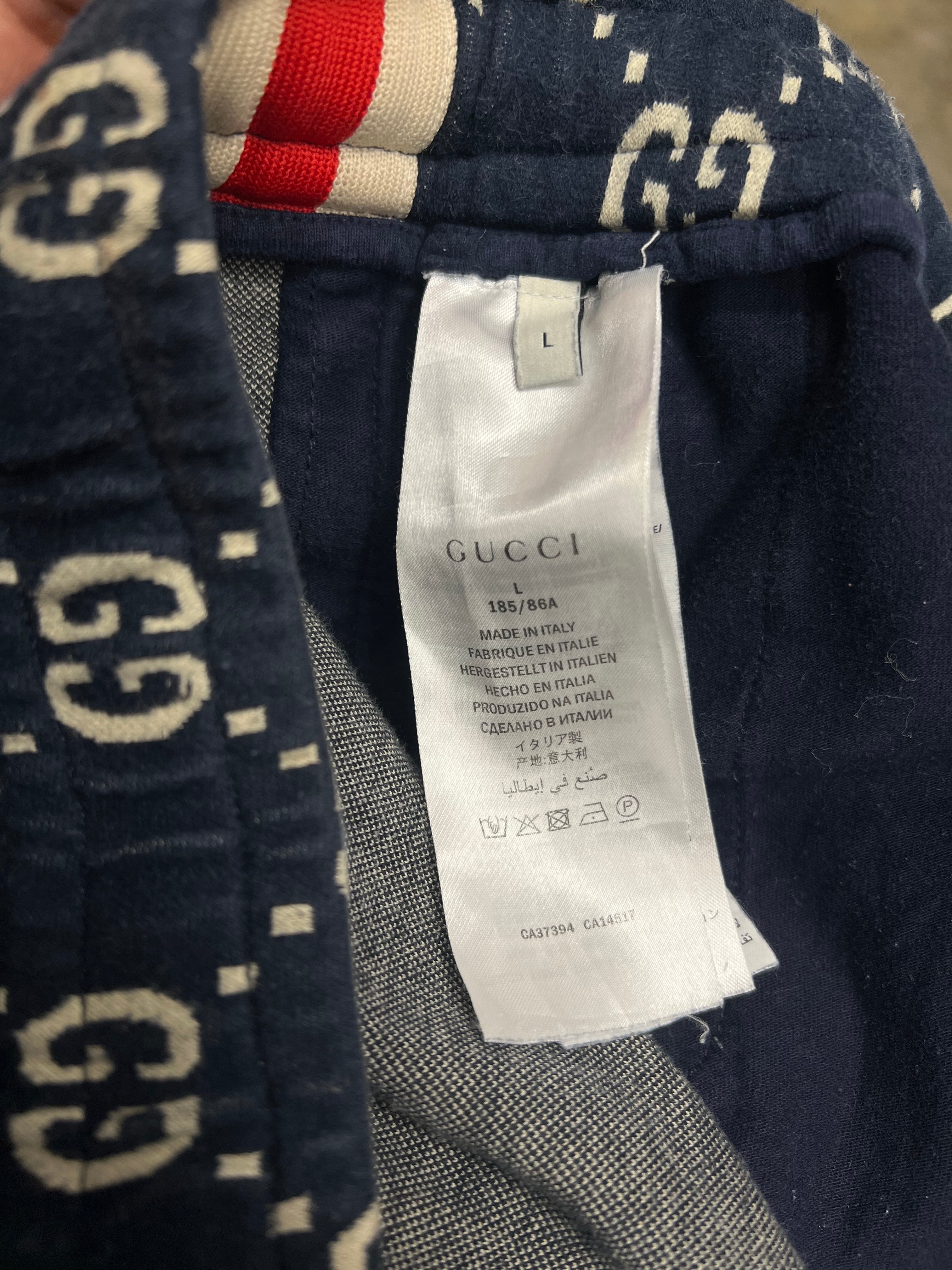 Gucci Navy GG monogram jogging pants
