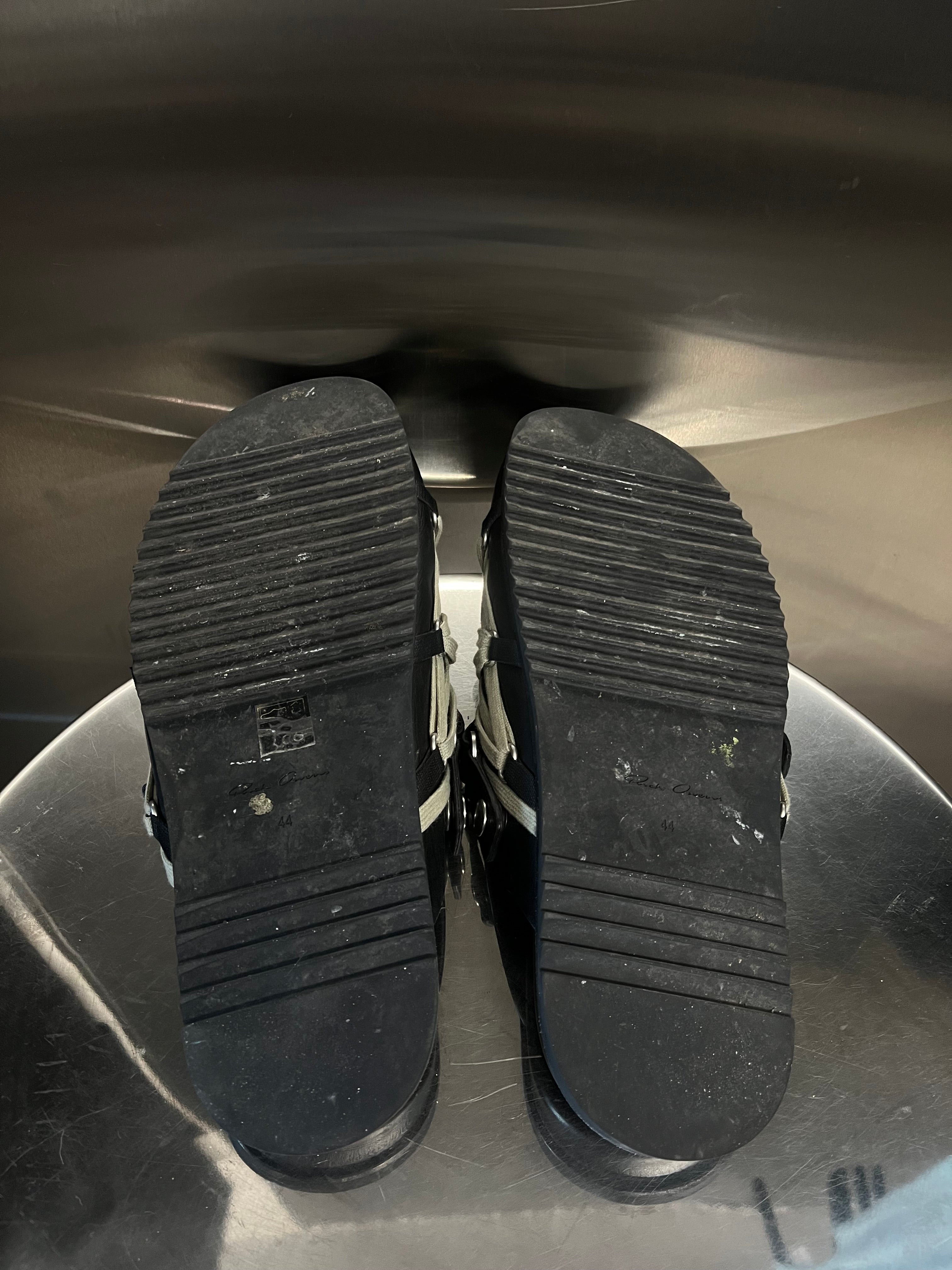 Rick Owens Mega-lace Granola leather mules