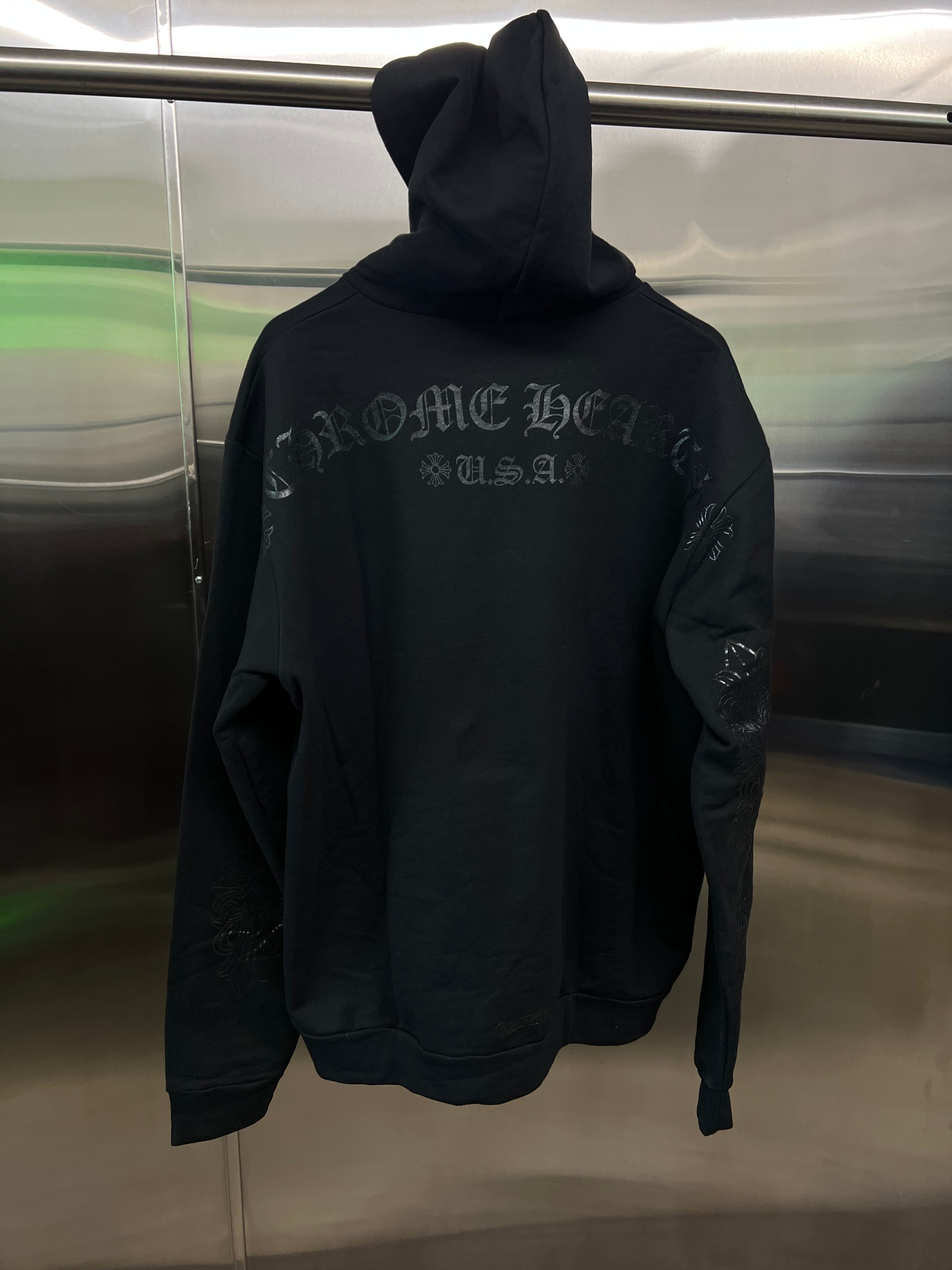 Chrome Hearts Black in Black Pullover Hoodie
