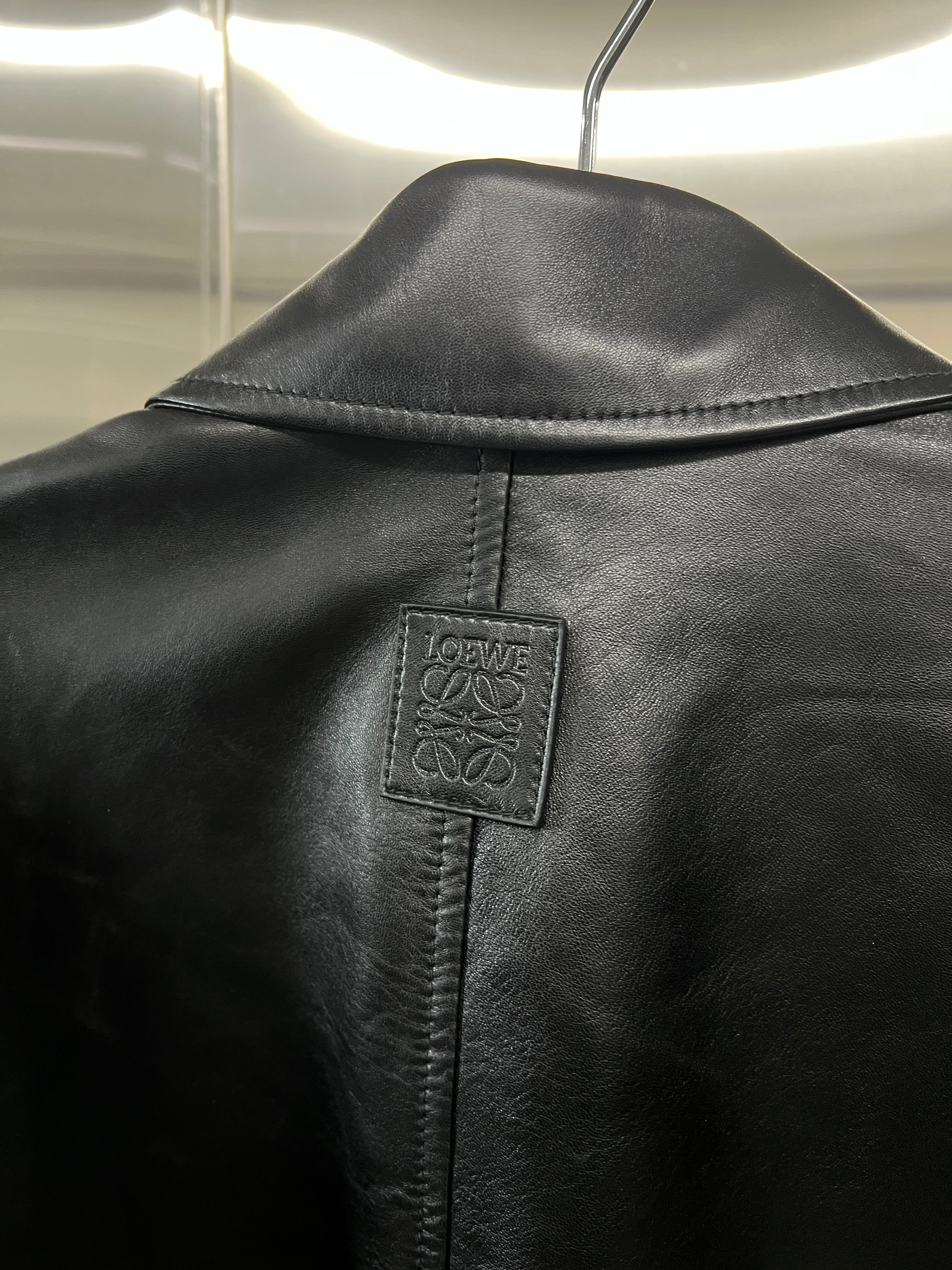 Loewe black lambskin nappa leather jacket