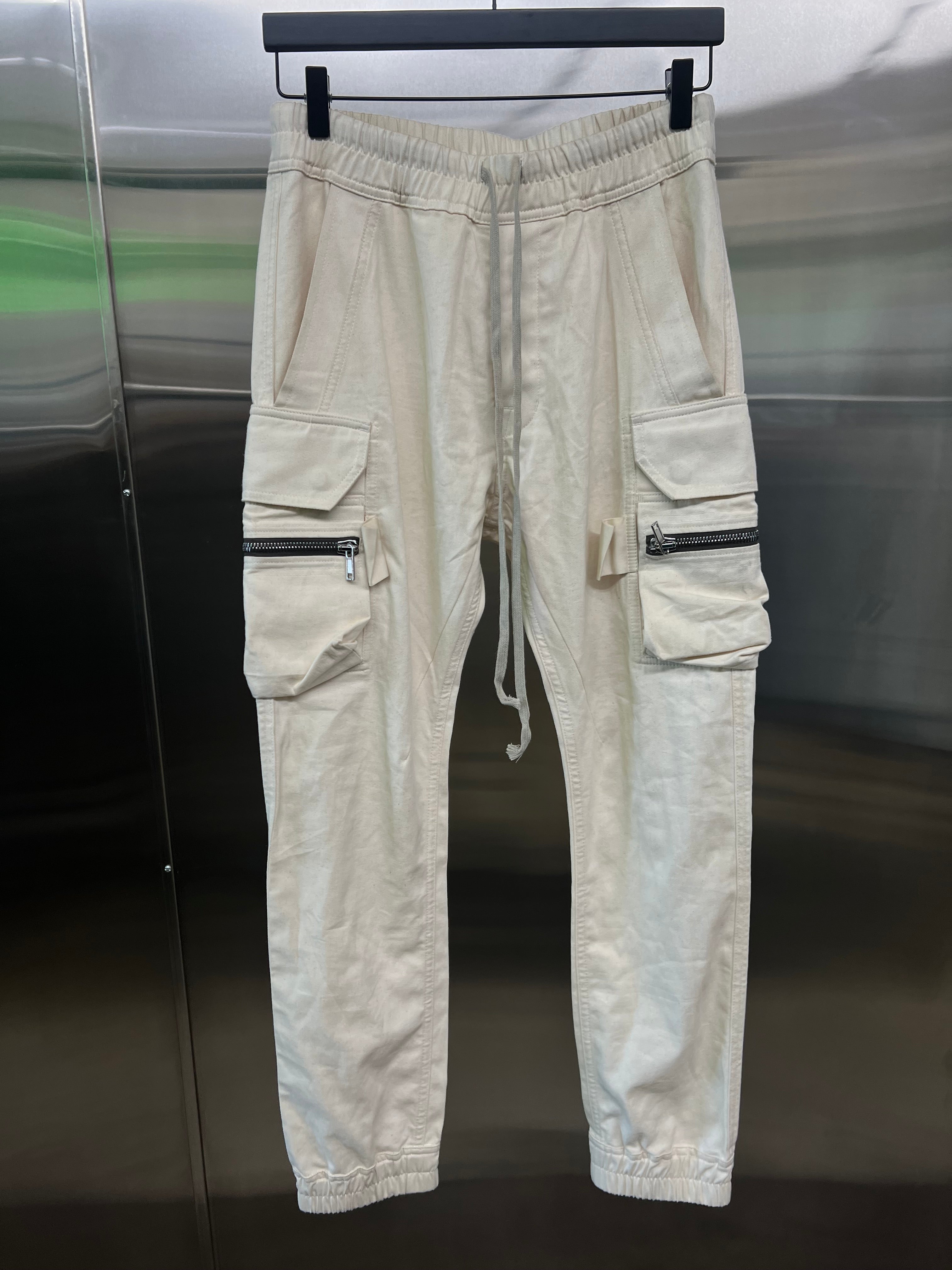 Rick Owens Mastodon white cargo pants