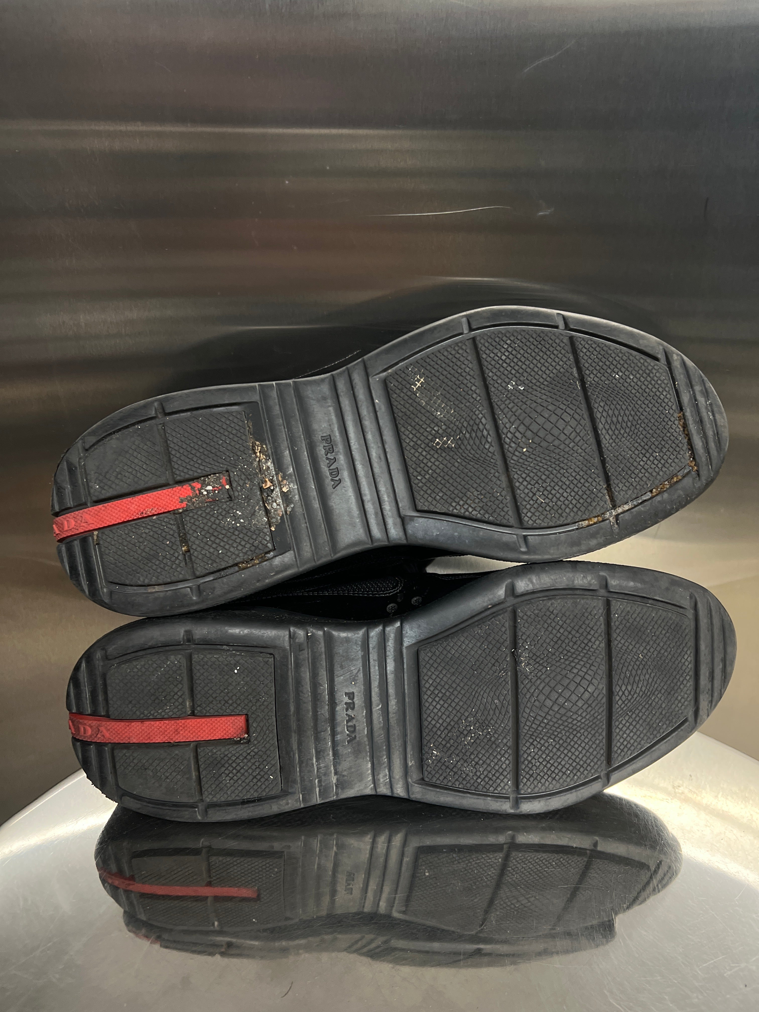 Black Prada cup patent leather