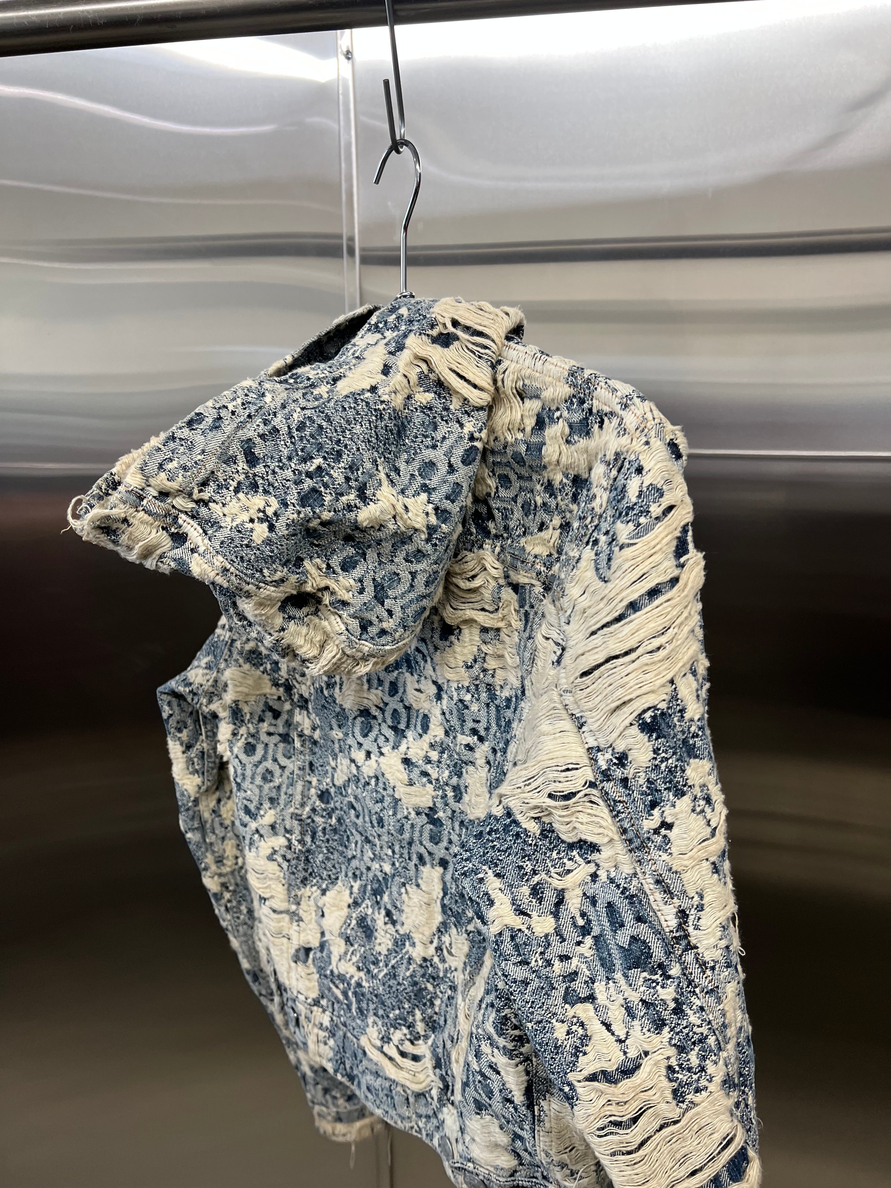 Acne Studios Distressed Hooded Denim Jacket