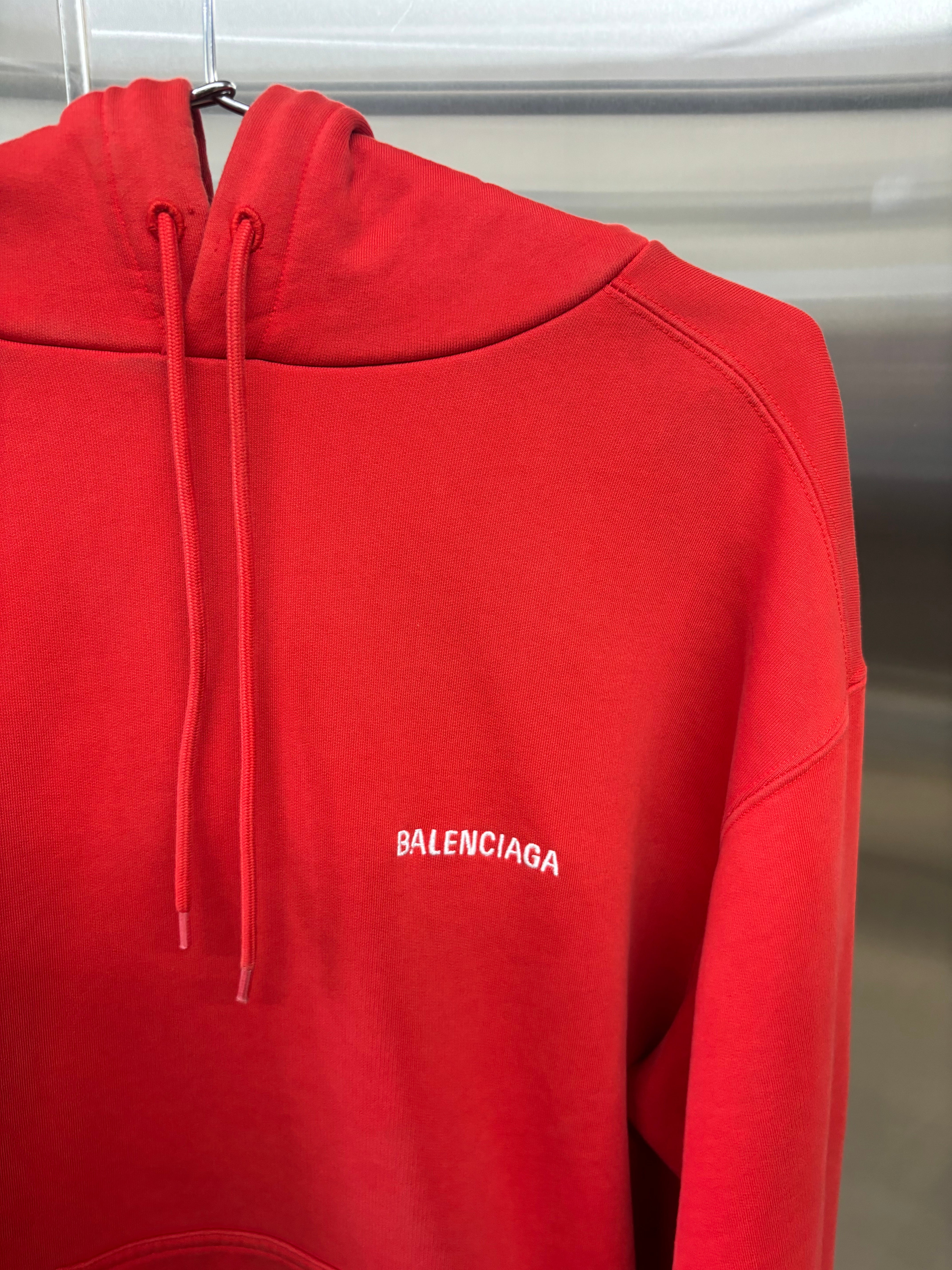 Balenciaga Red logo hoodie