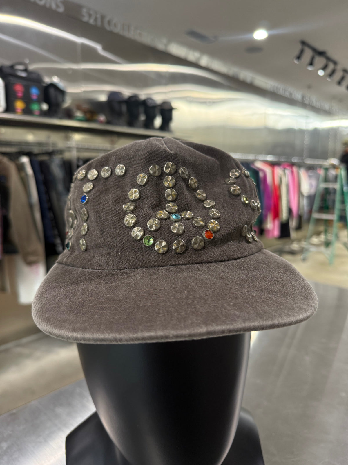 Satoshi Nakamoto Washed Grey Studded Hat