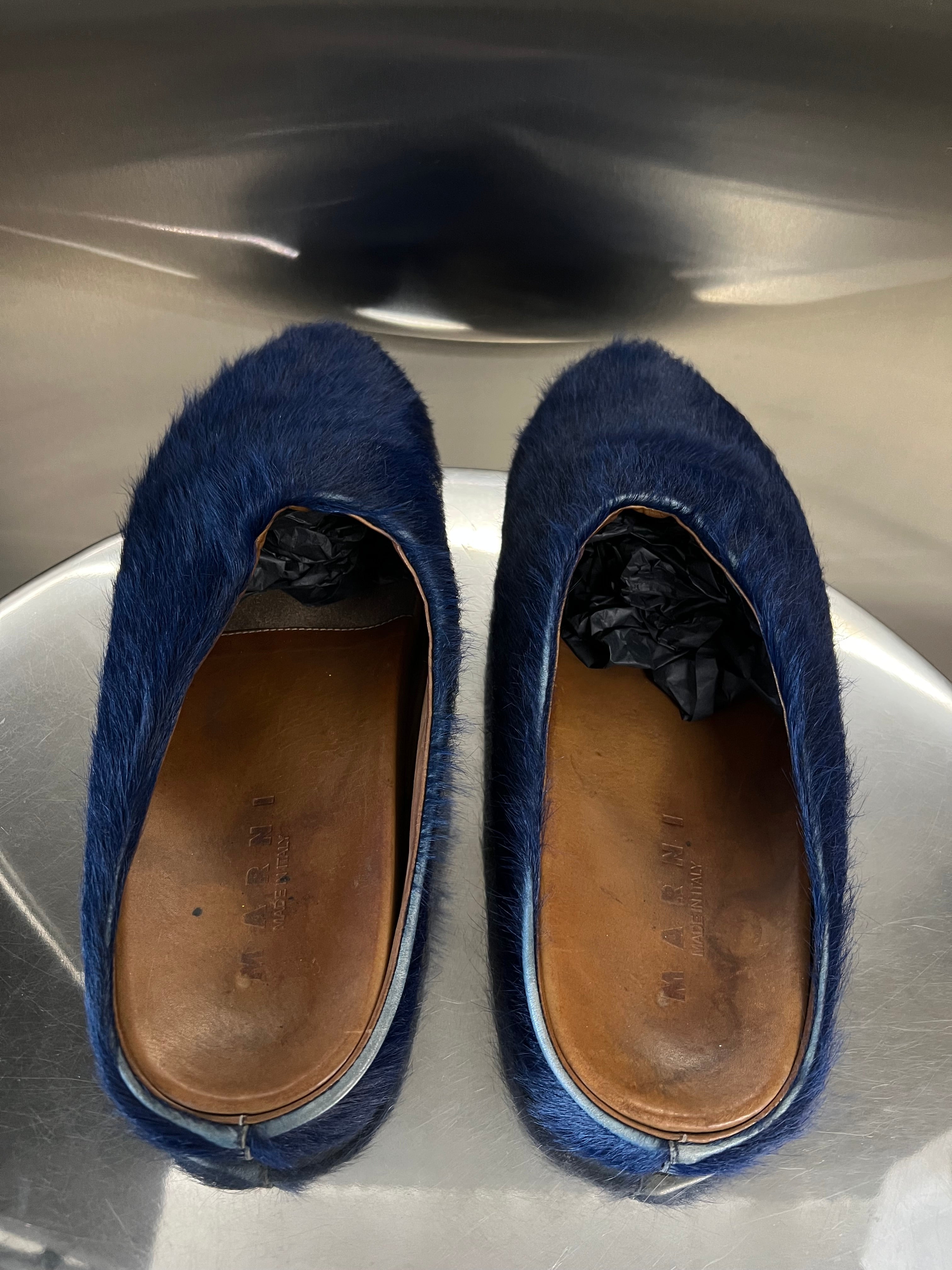 Marni Dark blue Calfskin Fussbet sabot slides