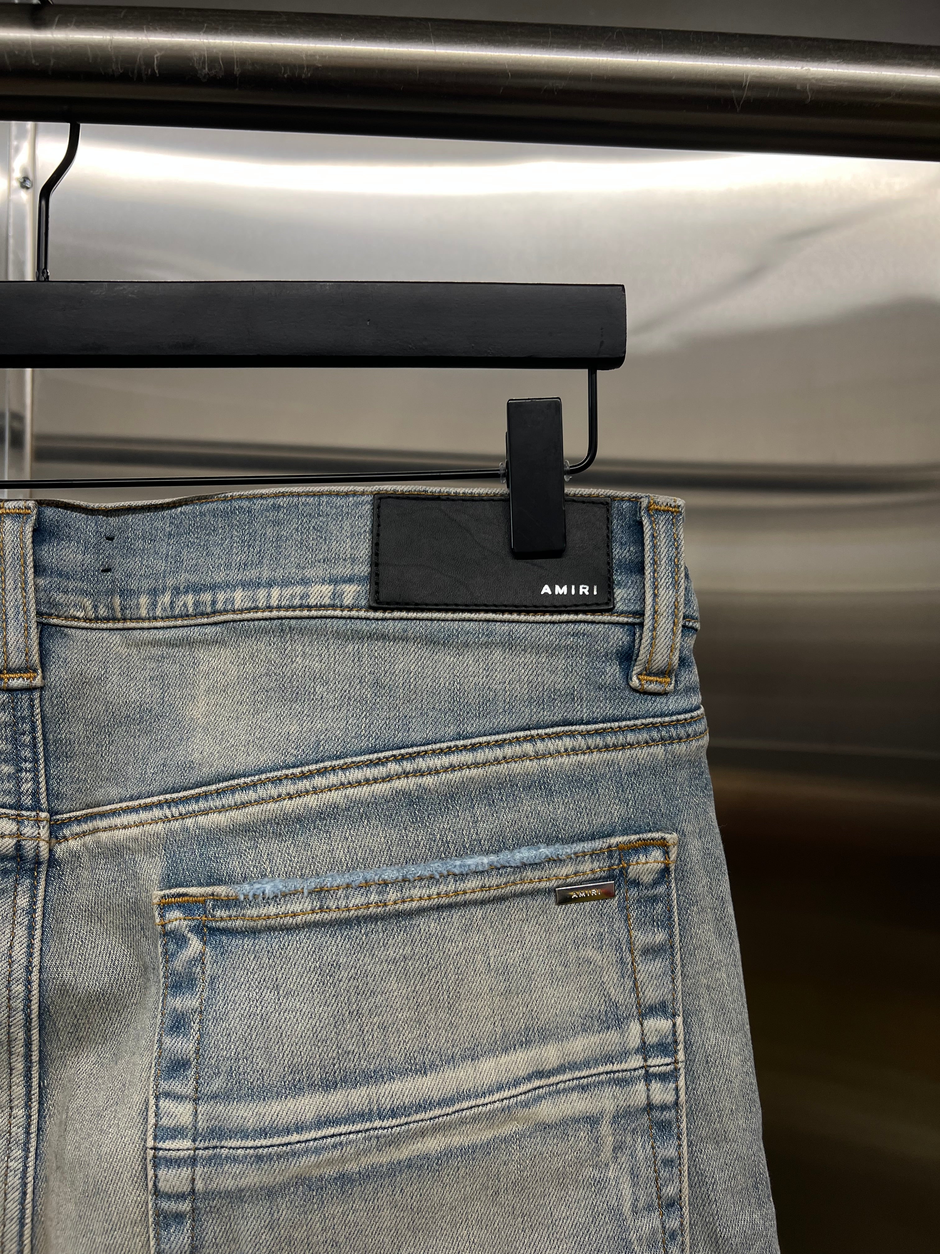 Amiri Mx 1 Black patch jeans