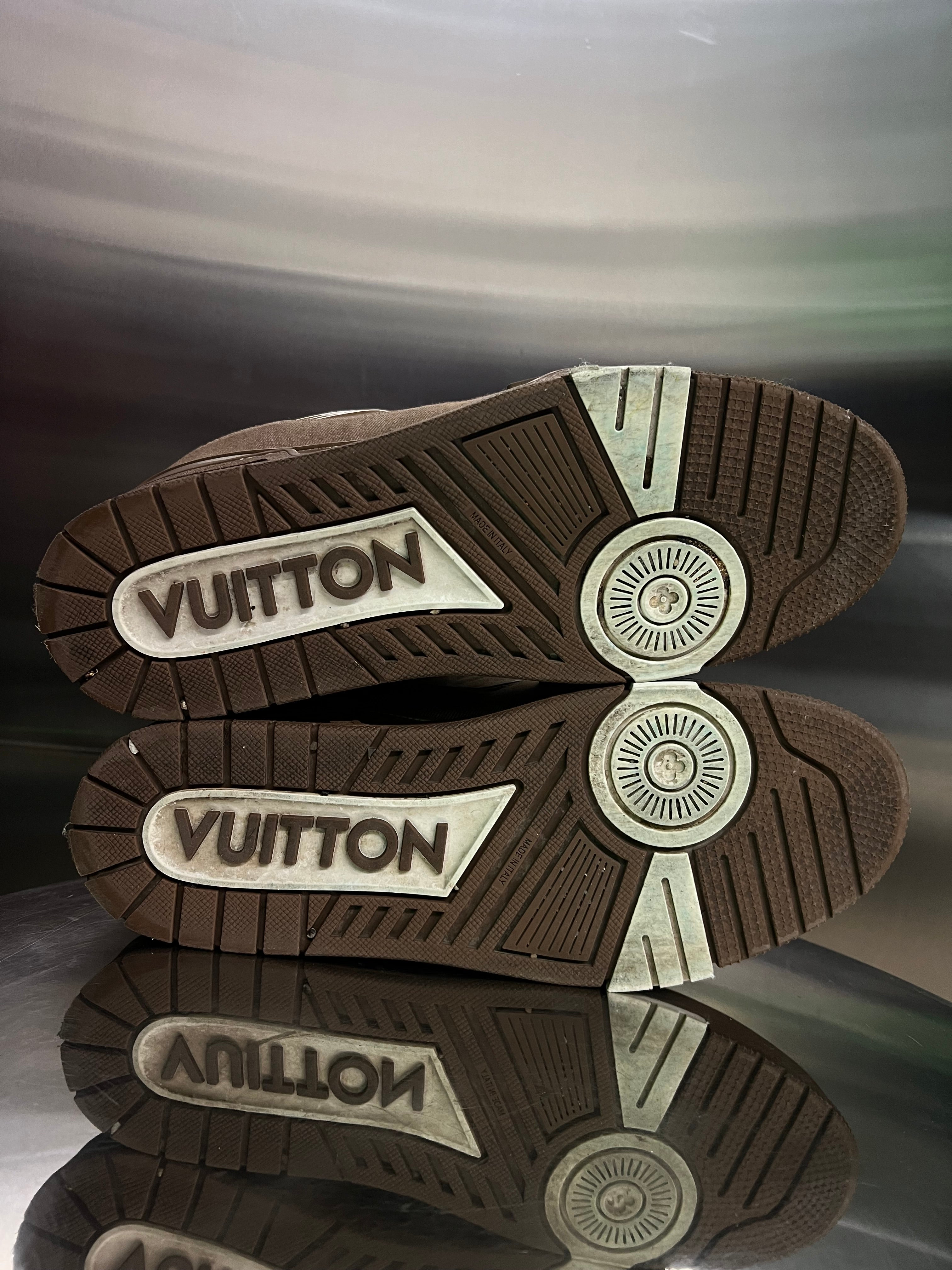 Louis Vuitton Trainer Sneakers “Brown Denim Monogram”