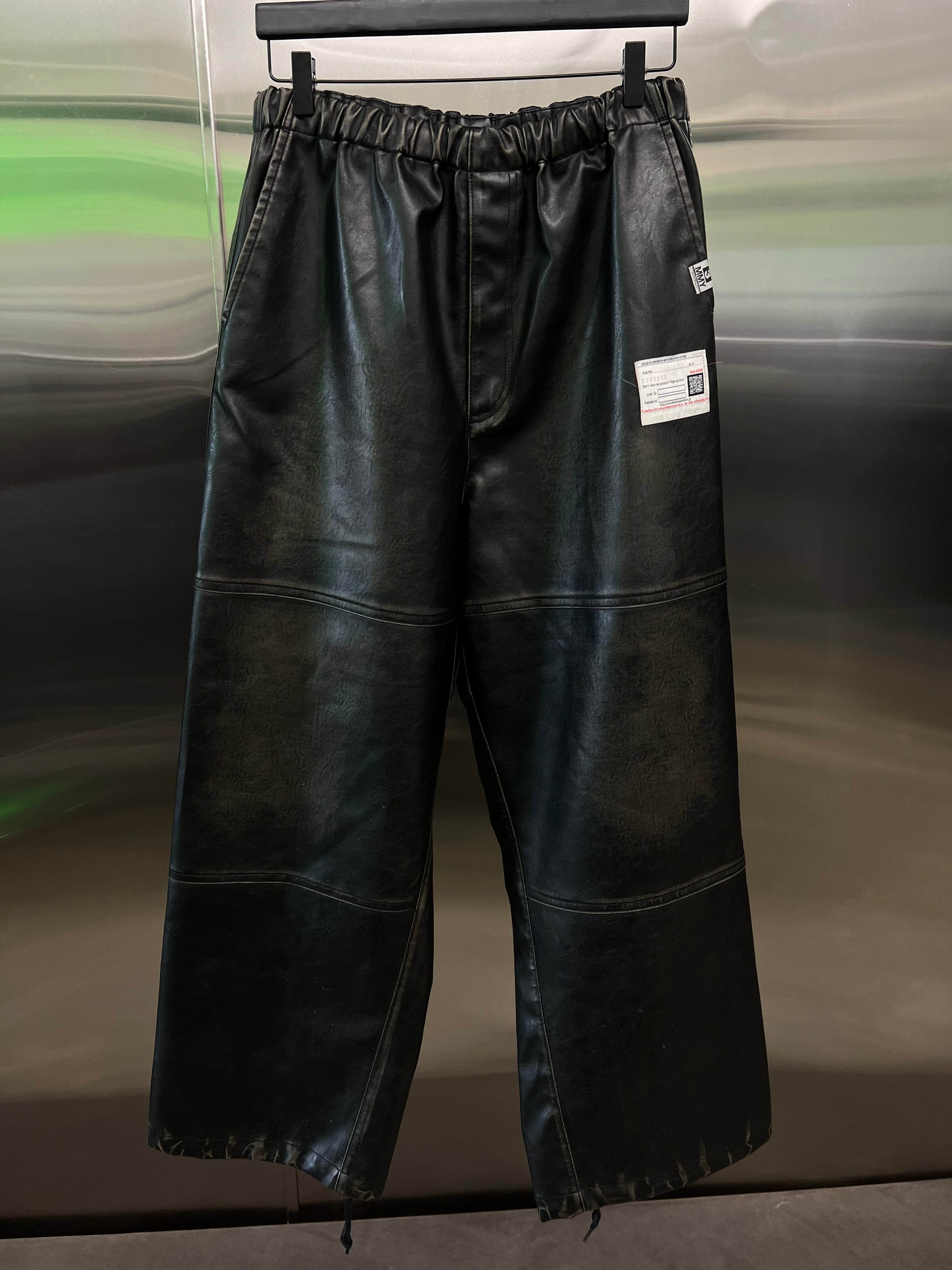 Maison Mihara Yasuhiro black vegan leather trousers