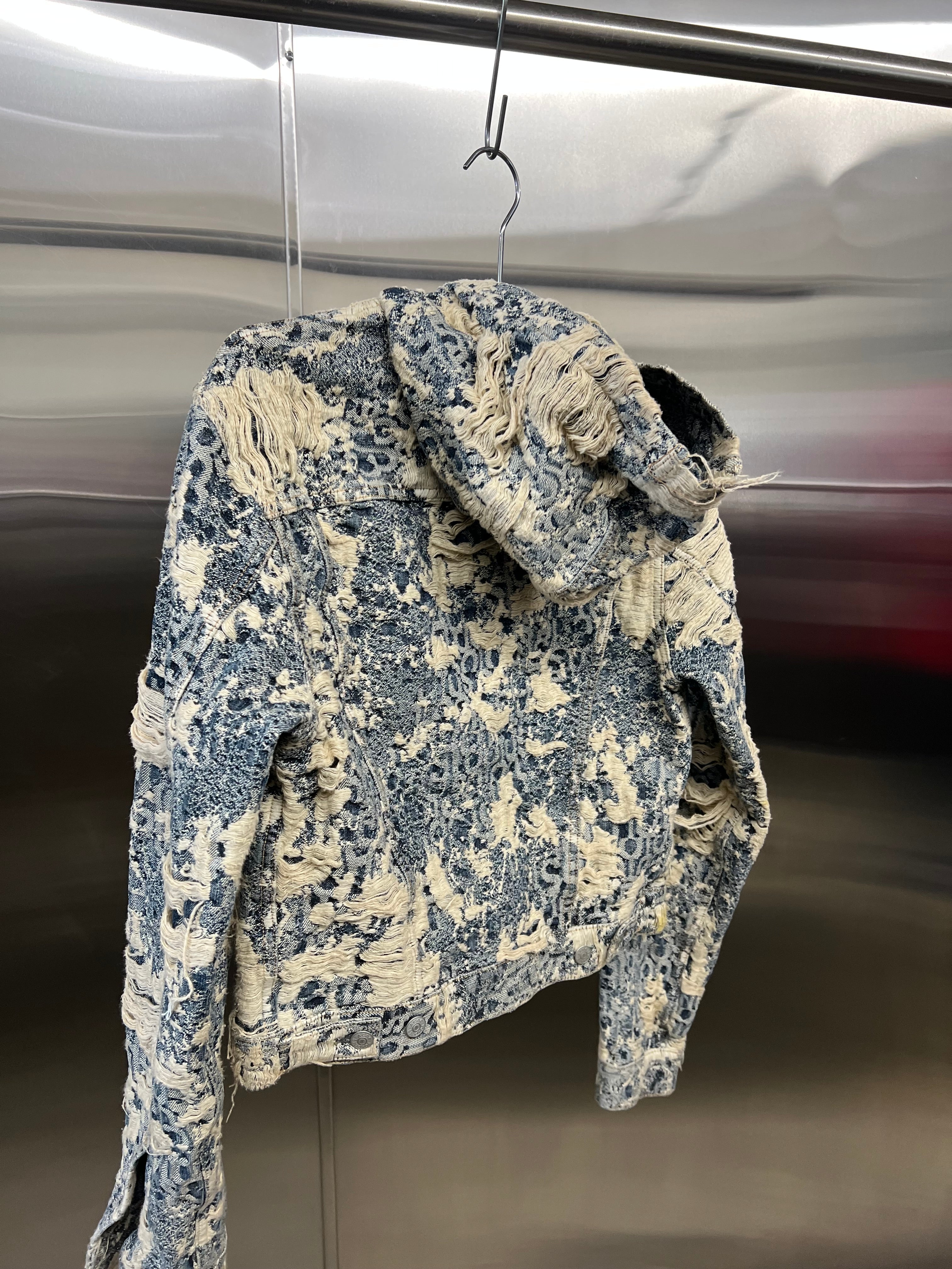 Acne Studios Distressed Hooded Denim Jacket