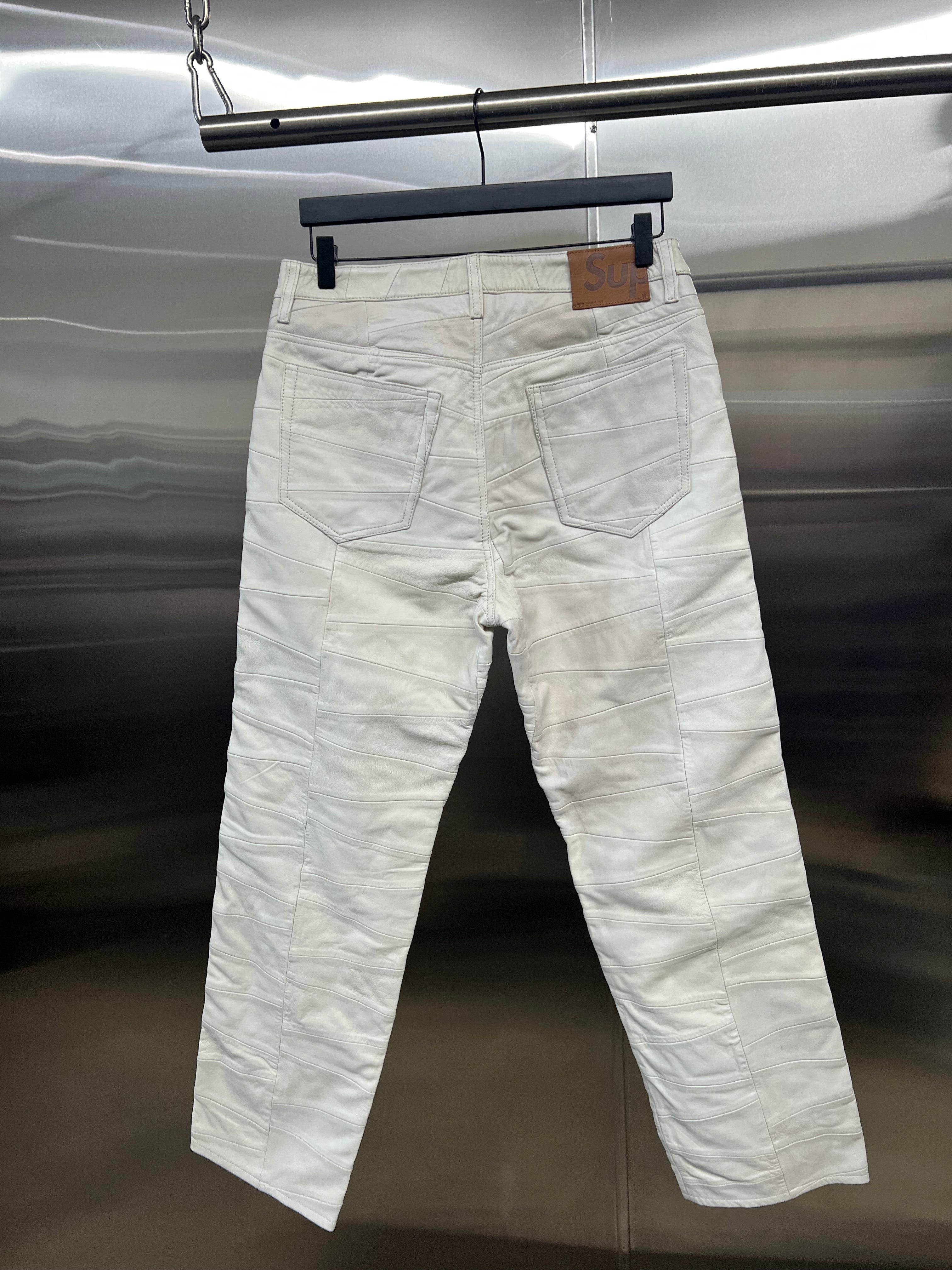 Supreme lambskin patchwork pants