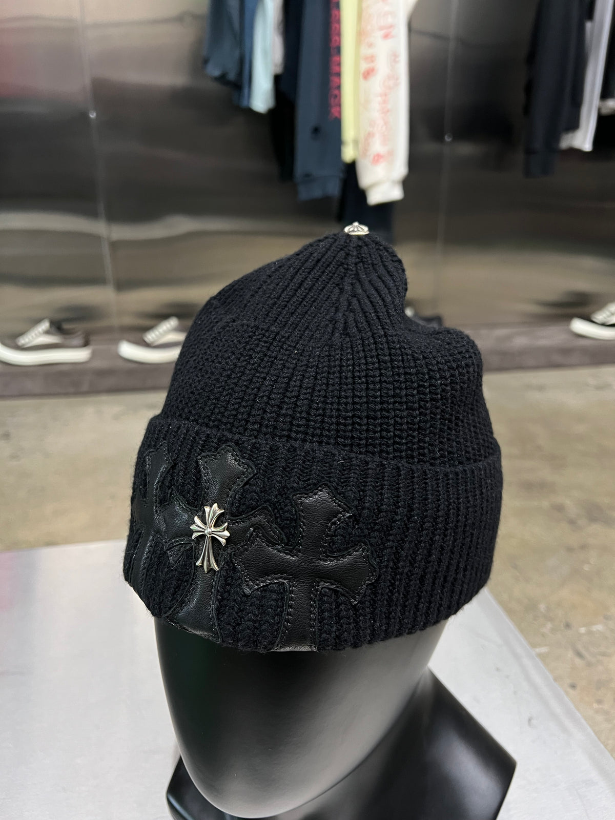 Chrome Hearts Triple Cross Patch beanie