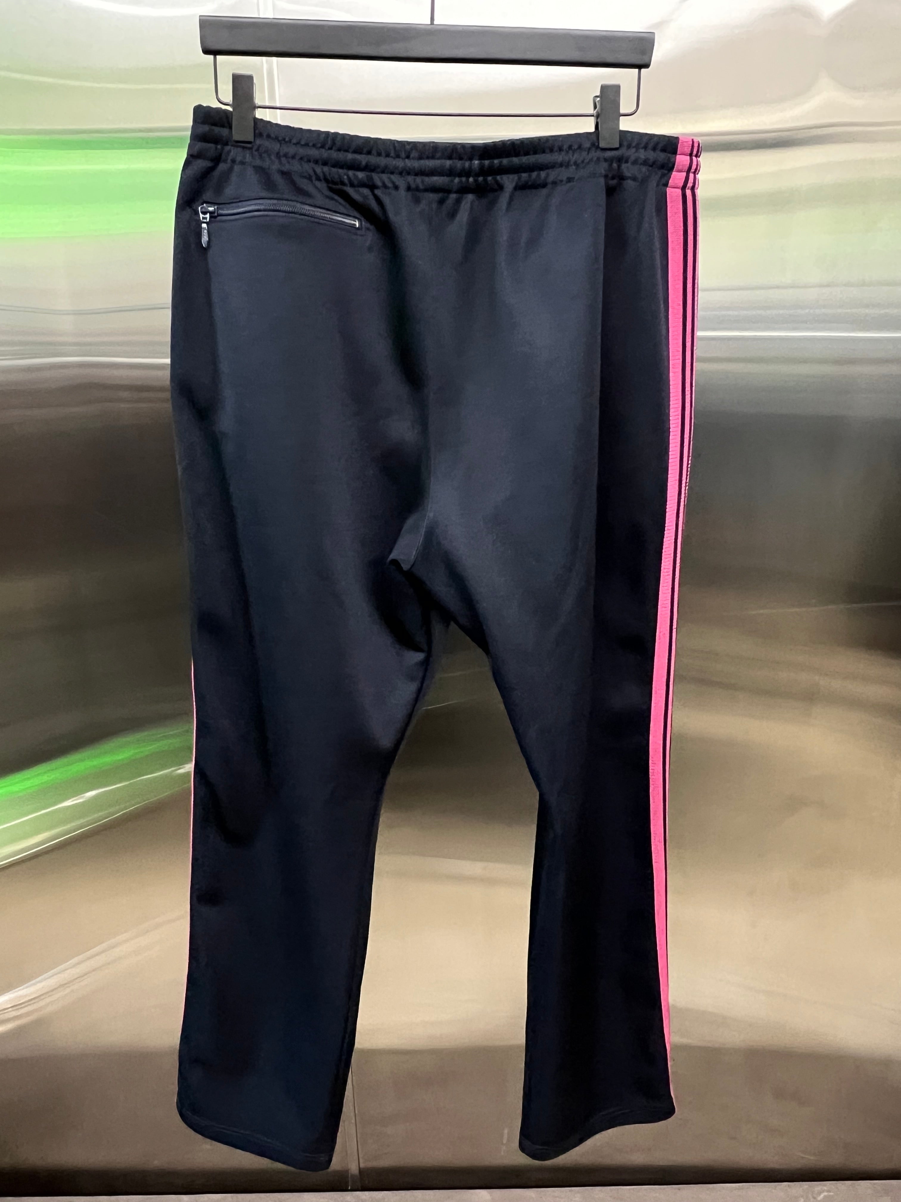 Needles Track Pants Navy Pink Side Stripes
