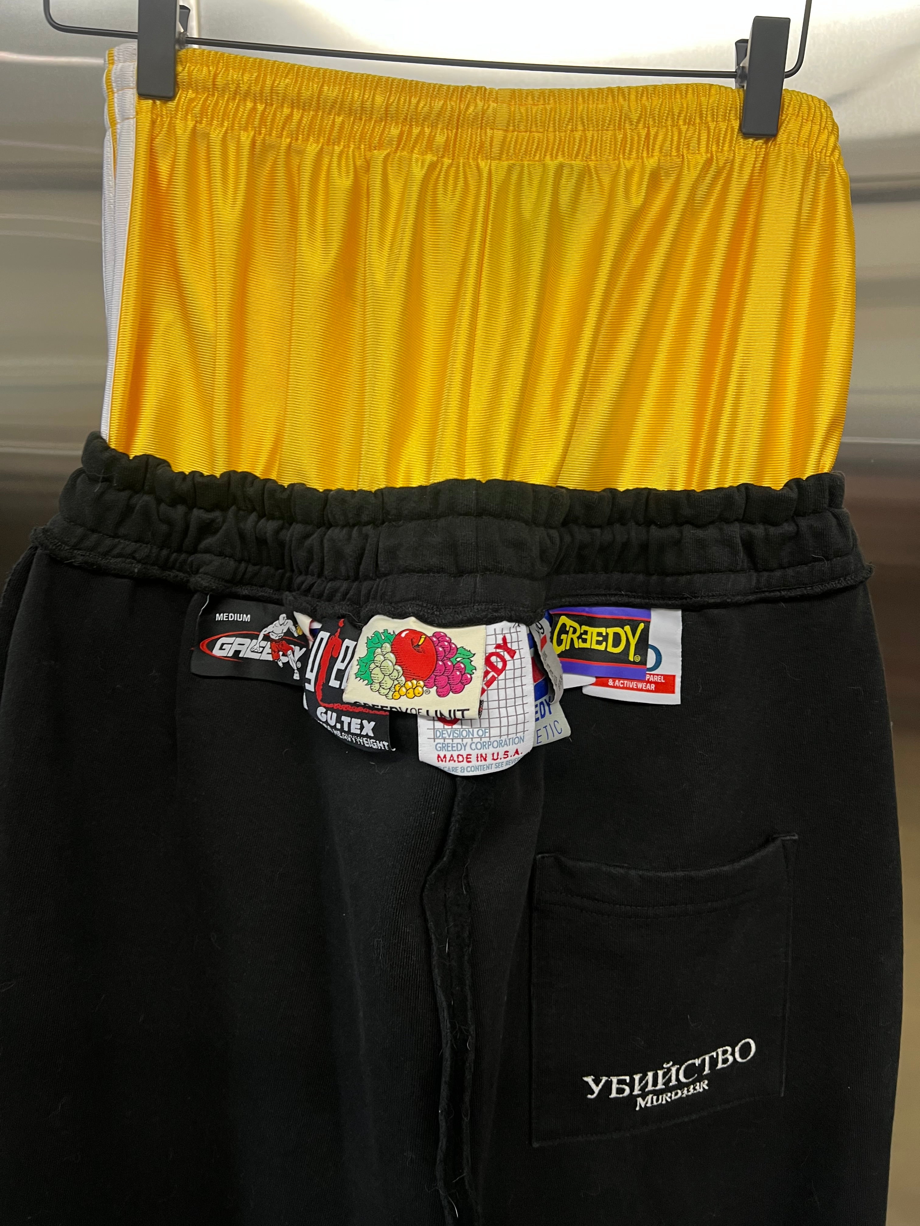 MURD333R.FM X Greedy Unit 'Oil Black Layer Sweatpants