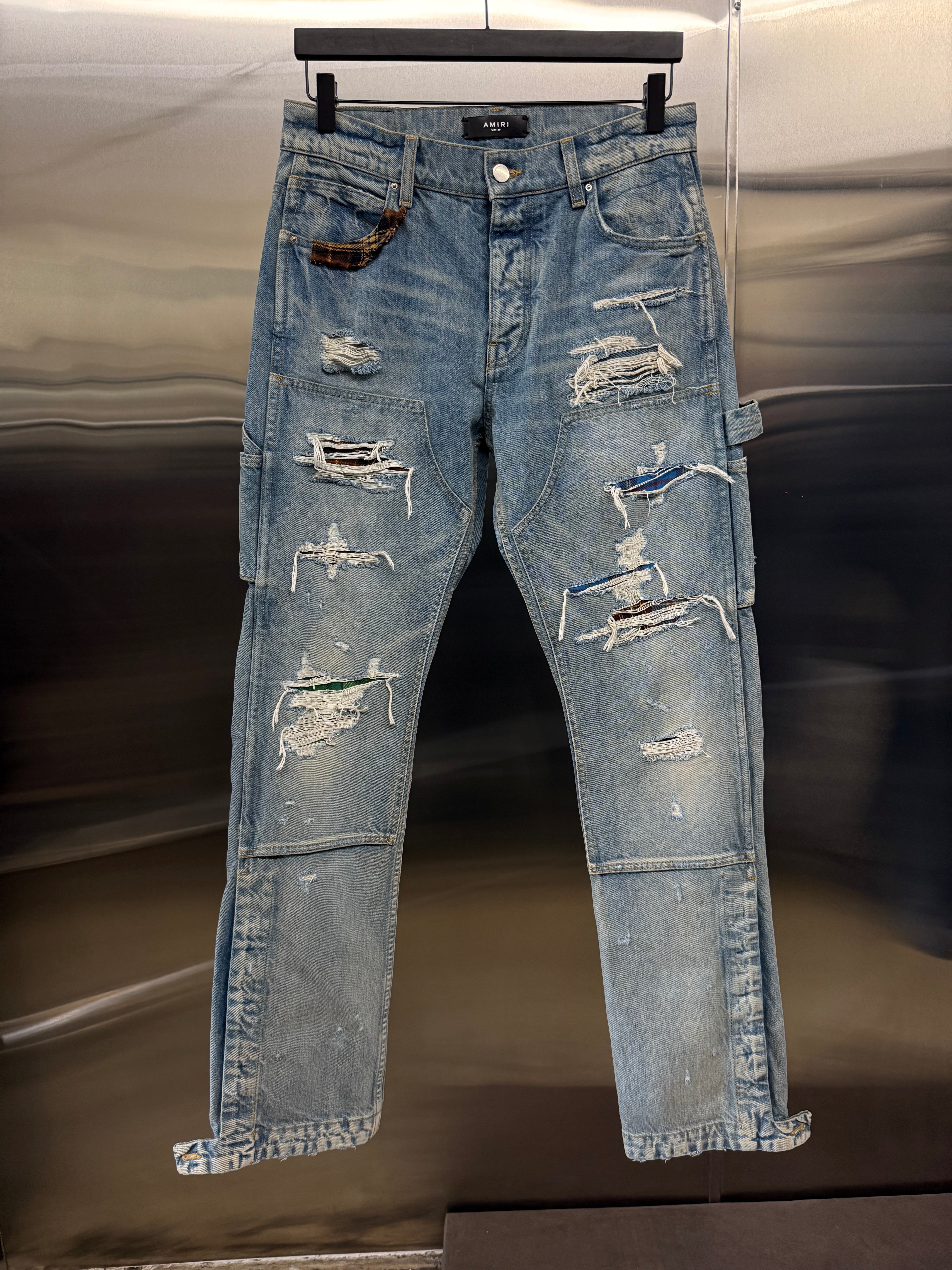 Amiri Plaid Carpenter jeans
