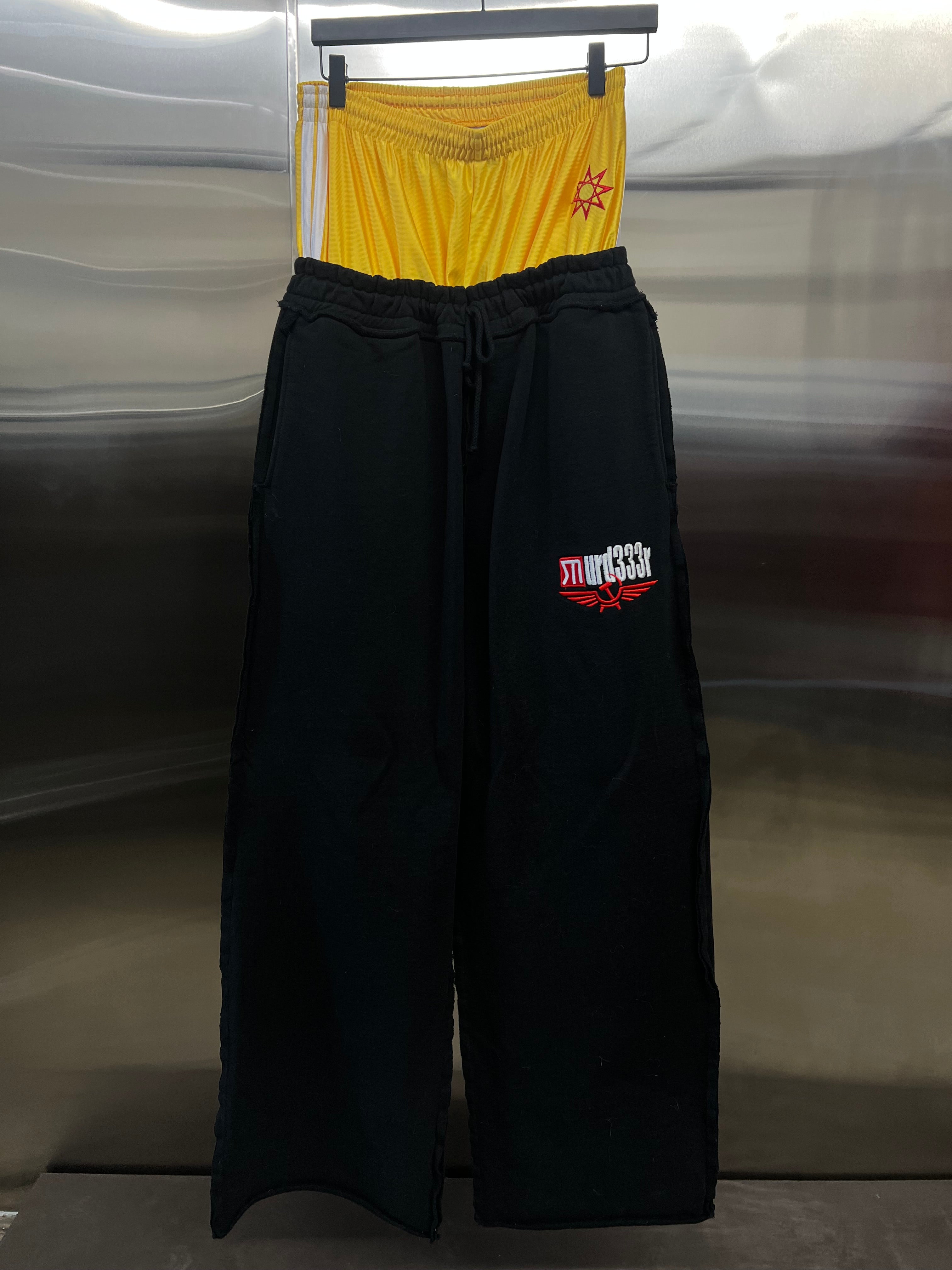 MURD333R.FM X Greedy Unit 'Oil Black Layer Sweatpants