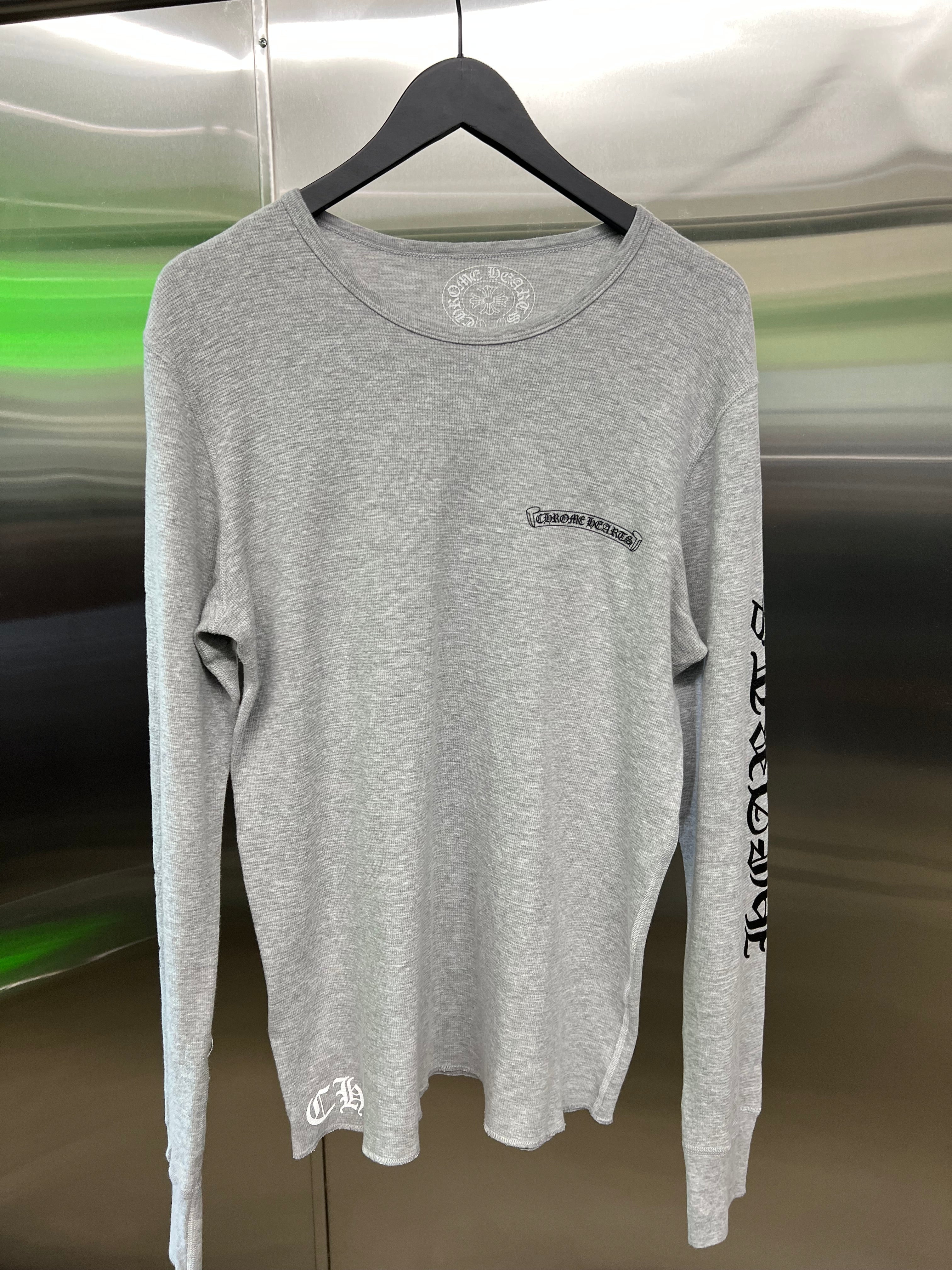 Chrome Hearts Scroll Logo Long Sleeve Thermal T-Shirt