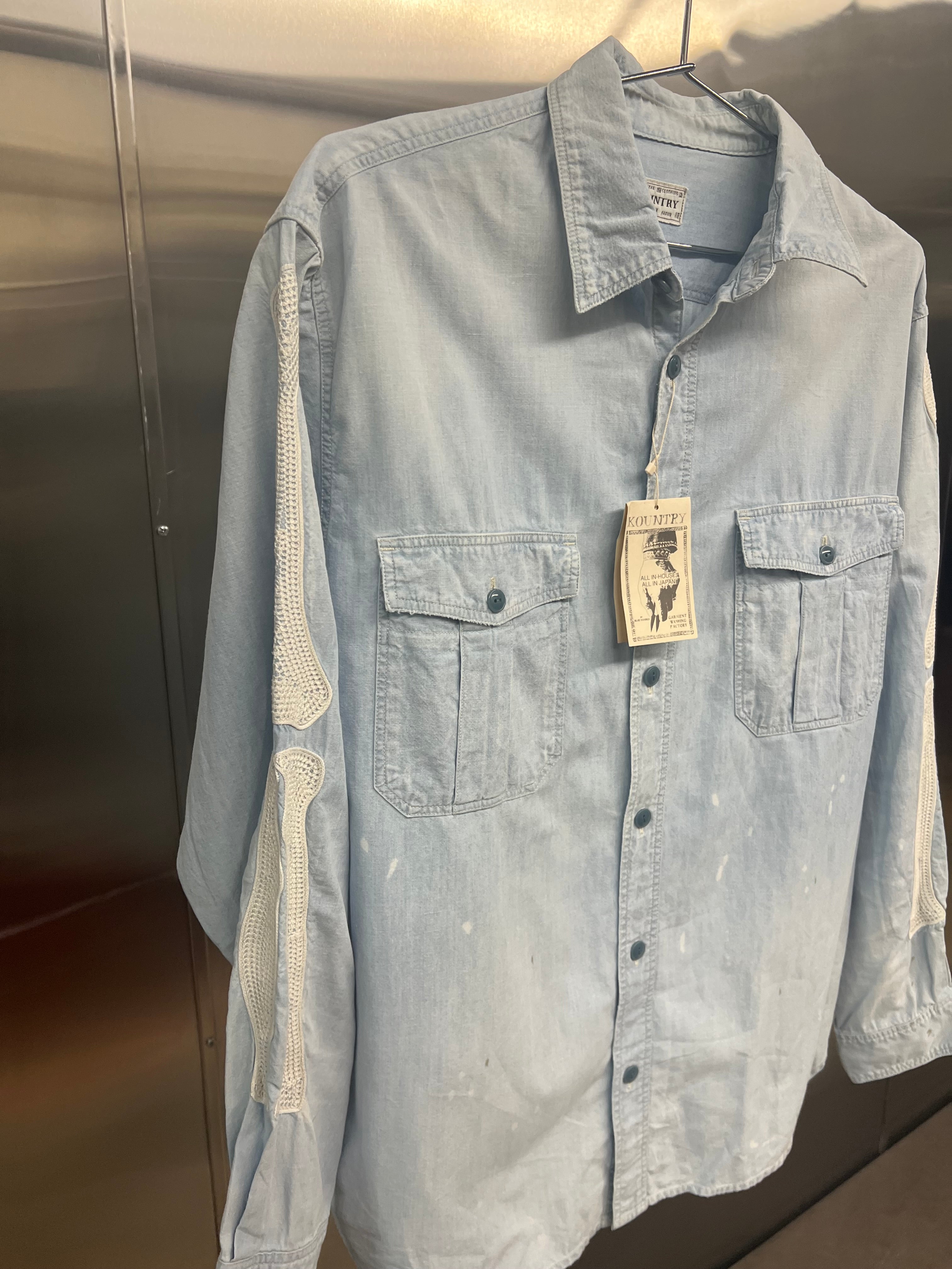 Kapital Embroidered Cotton-Chambray Button up shirt