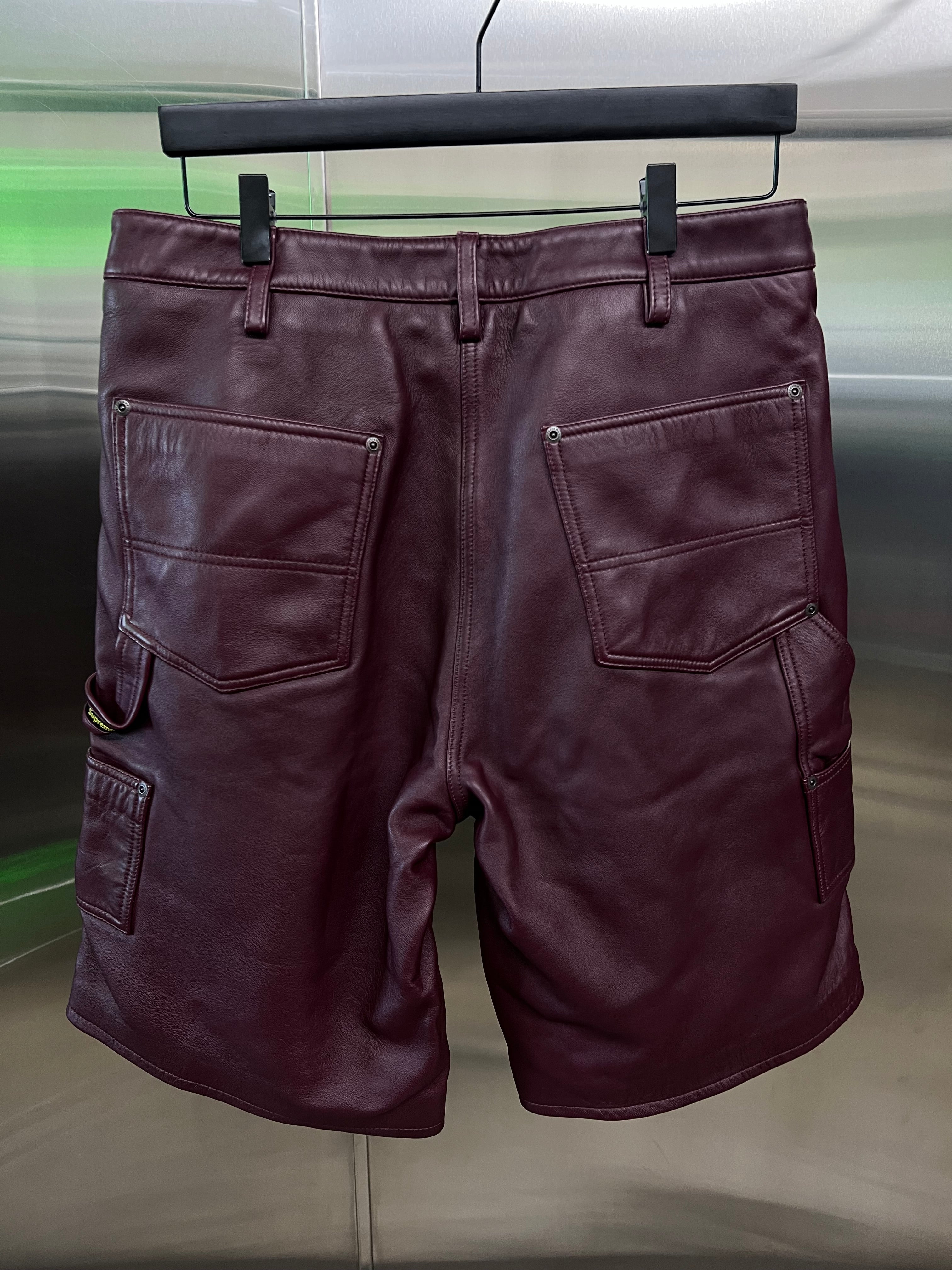 Supreme Leather Double Knee Painter Shorts