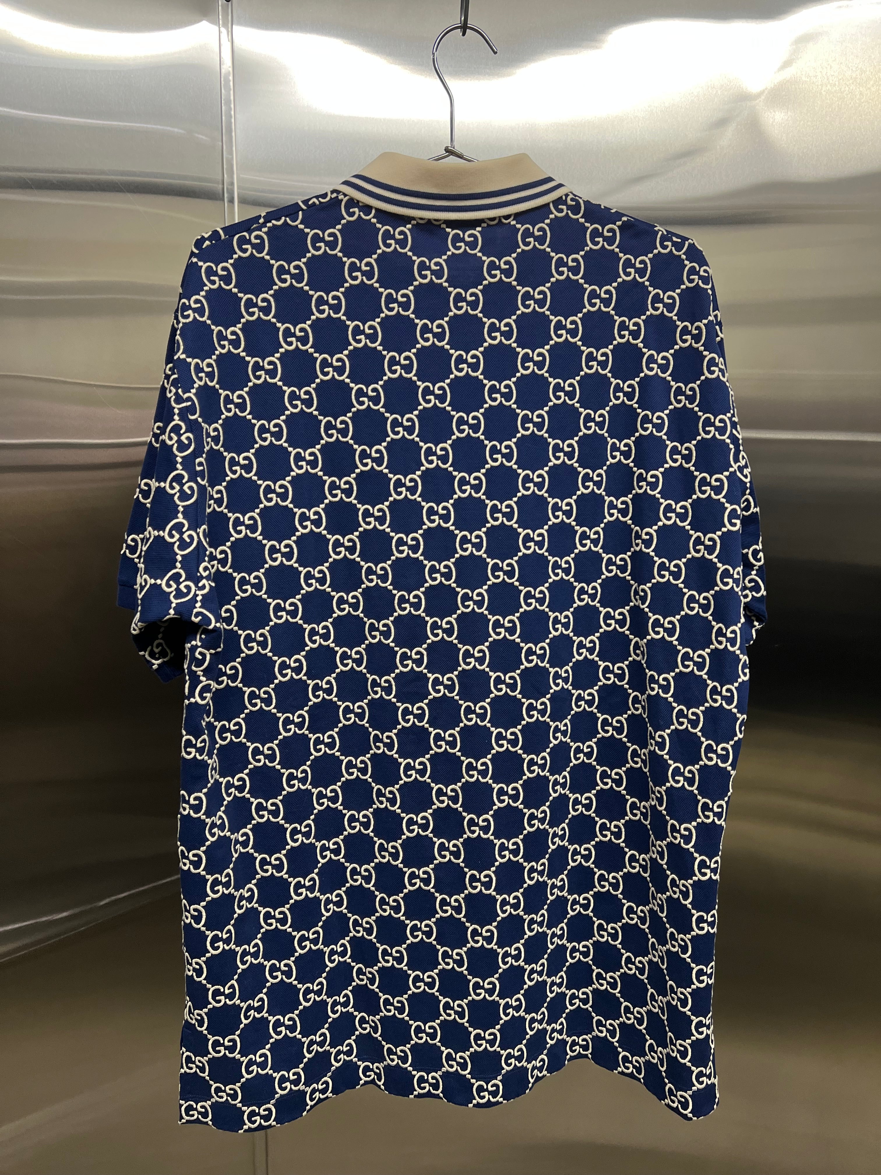 Gucci Monogram Polo Button up “Dark blue”