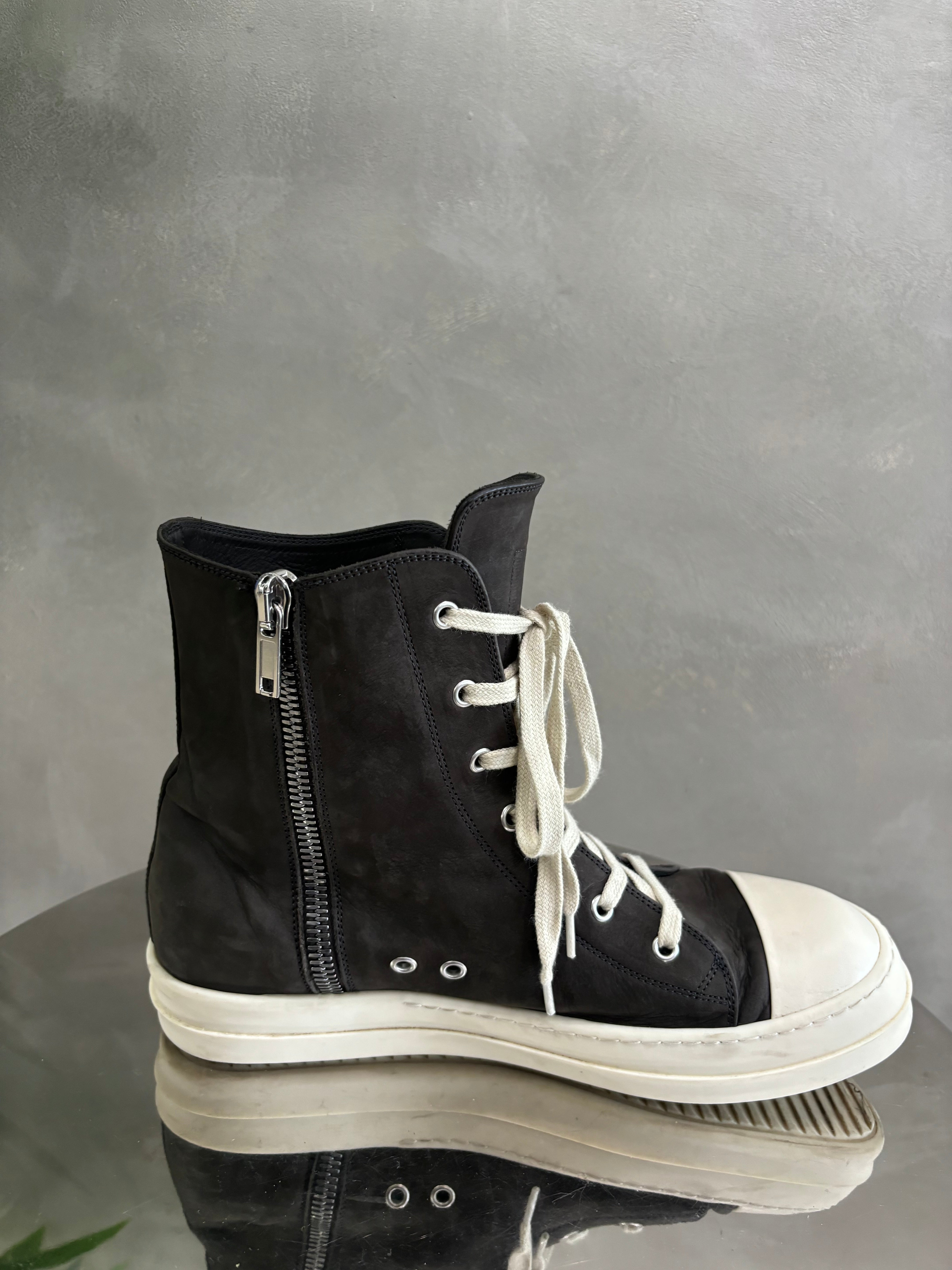 Rick Owens Nubuck hi top sneaker