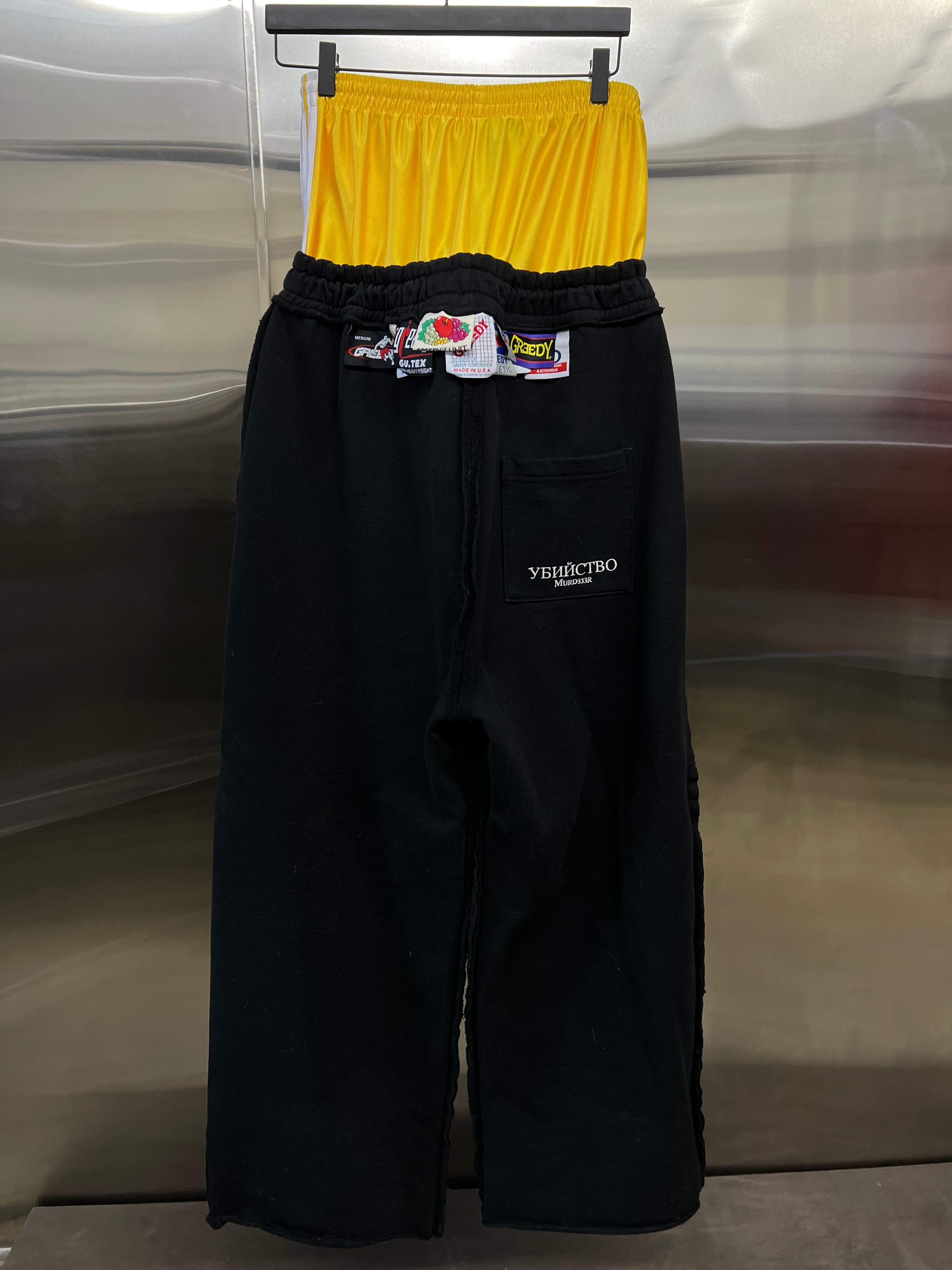 MURD333R.FM X Greedy Unit 'Oil Black Layer Sweatpants