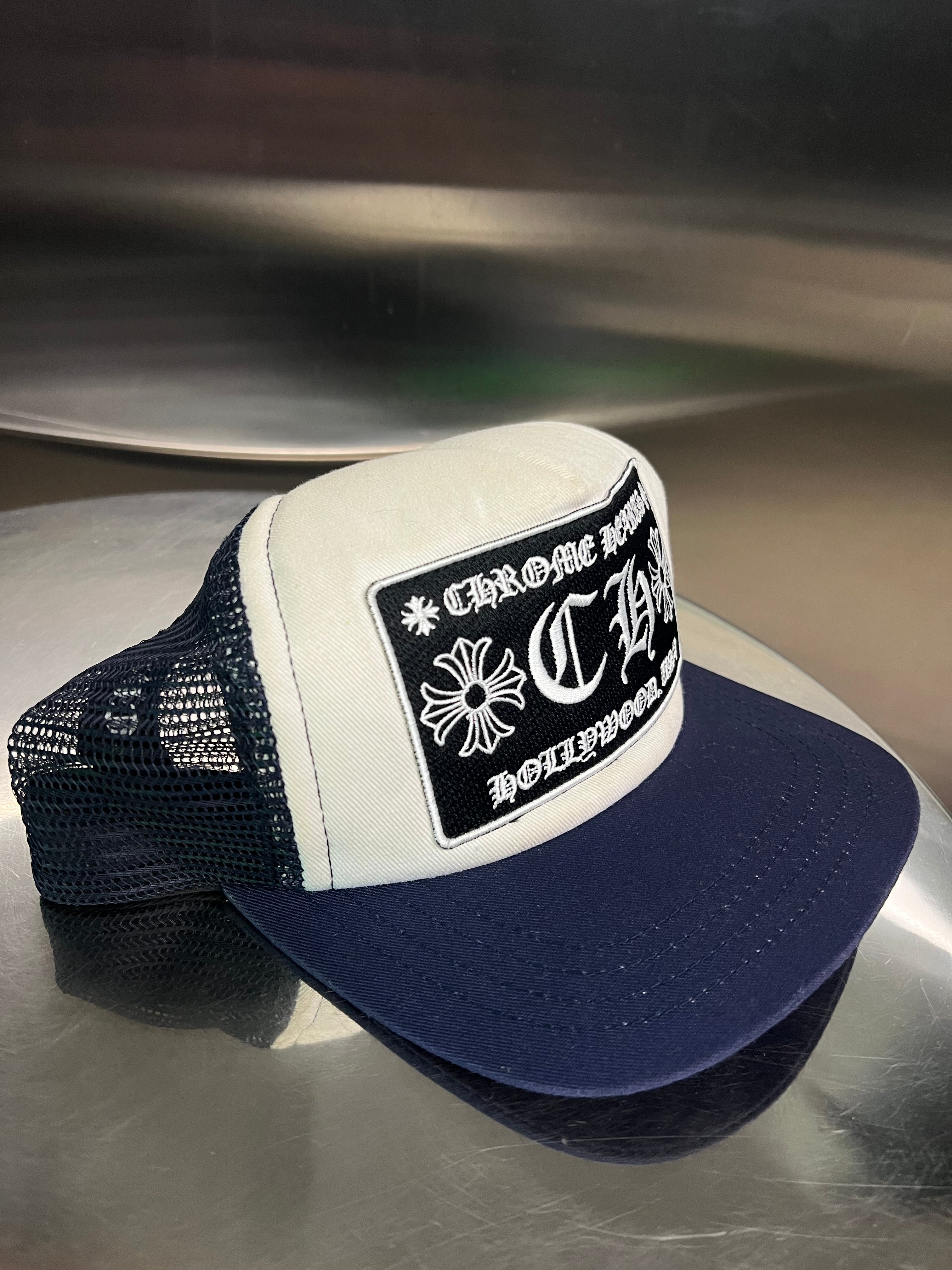Chrome Hearts “Hollywood” Navy Trucker hat