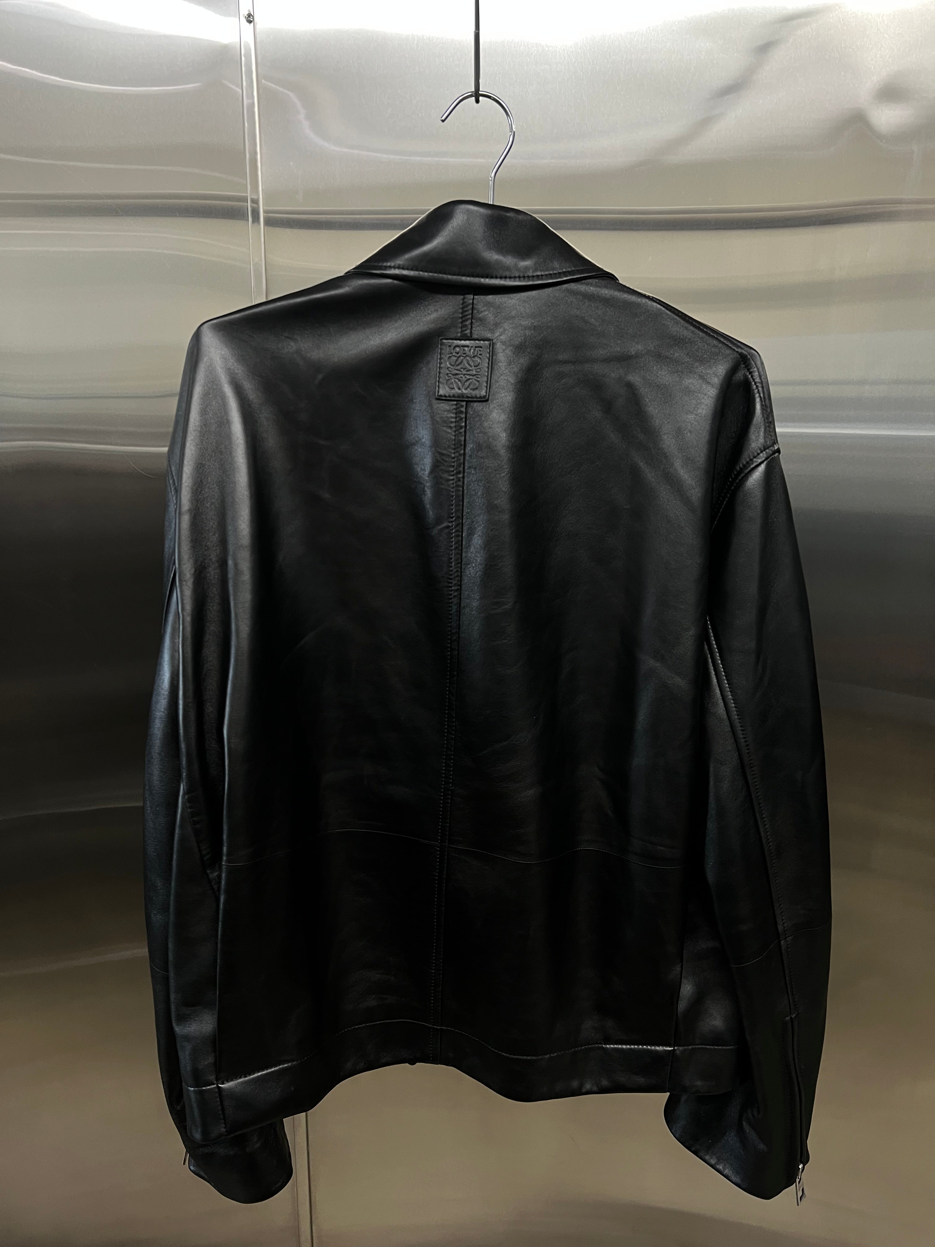 Loewe black lambskin nappa leather jacket